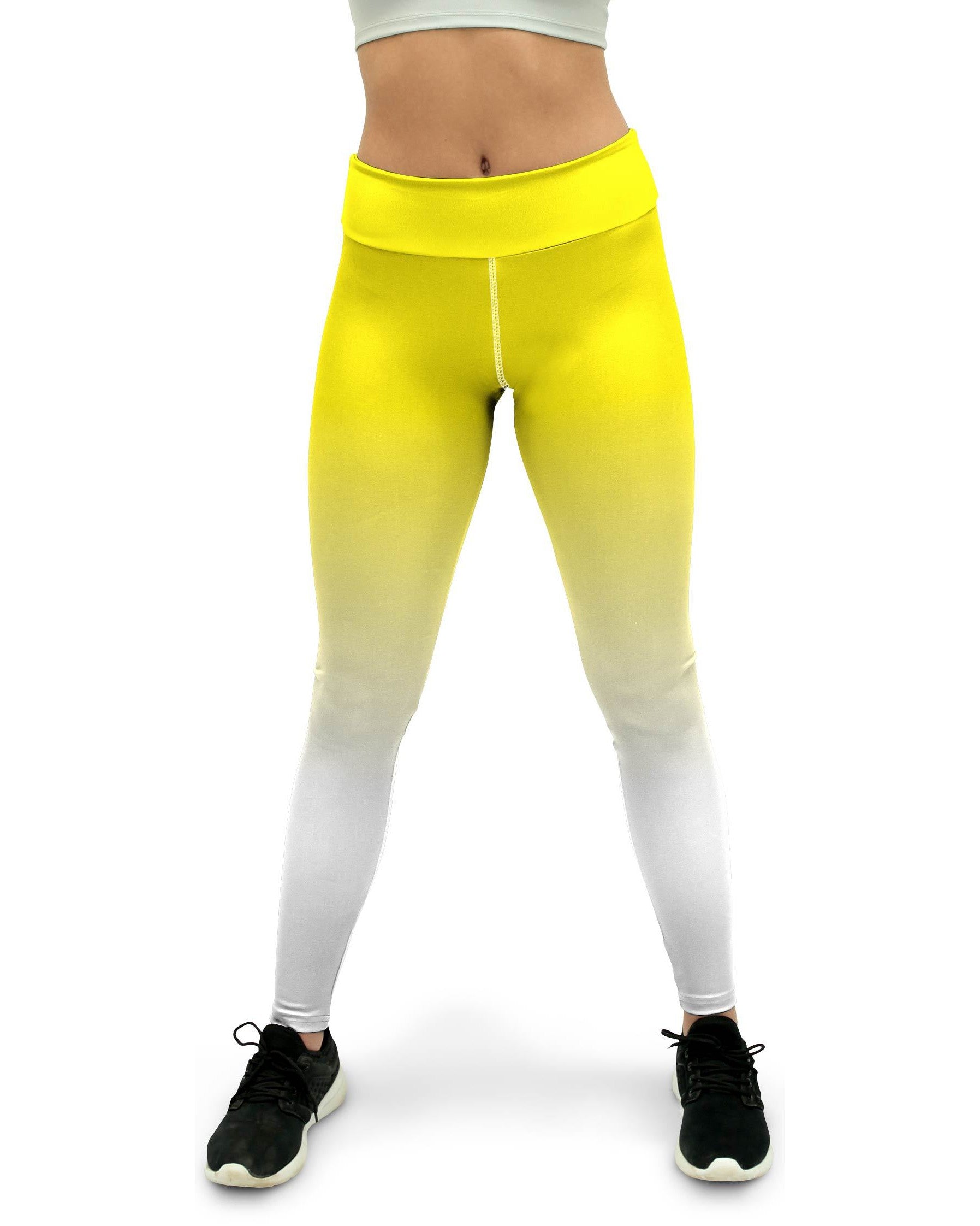 Ombre Yellow to White Yoga Pants Gearbunch