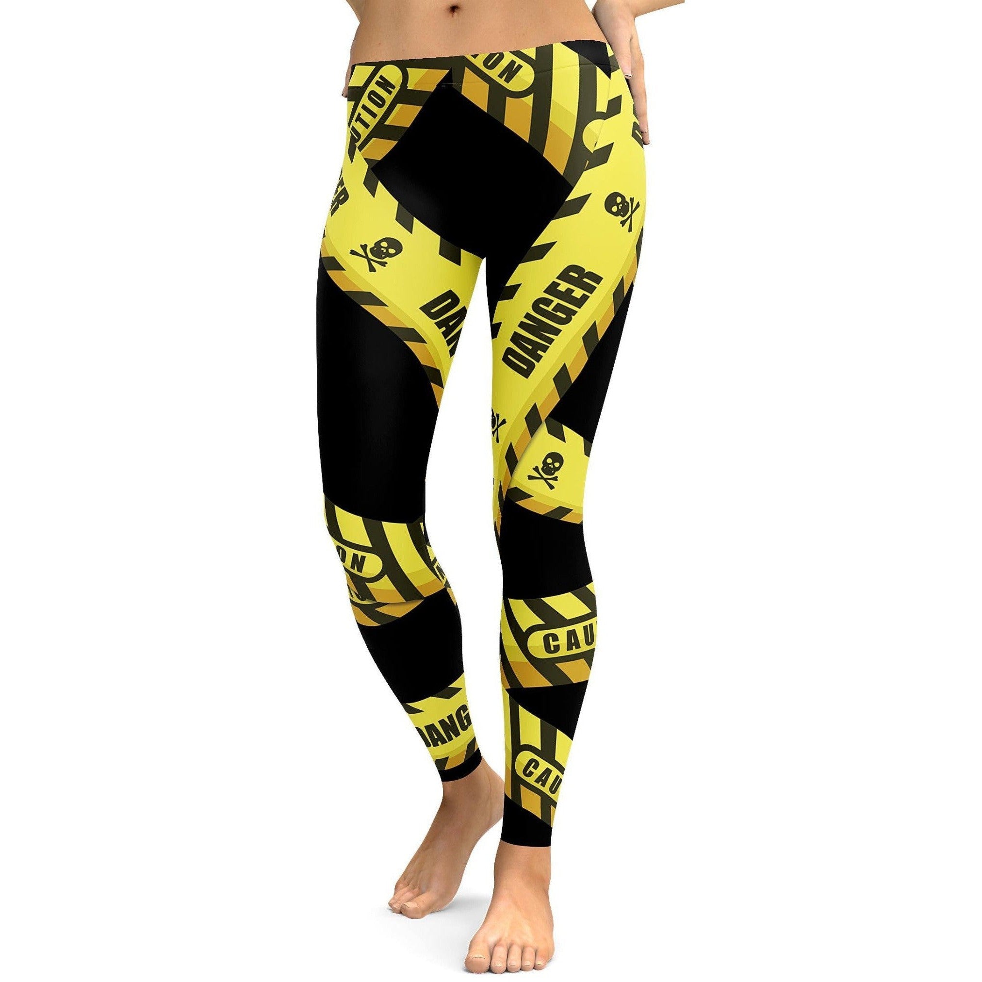 Caution Tape Leggings - GearBunch Leggings