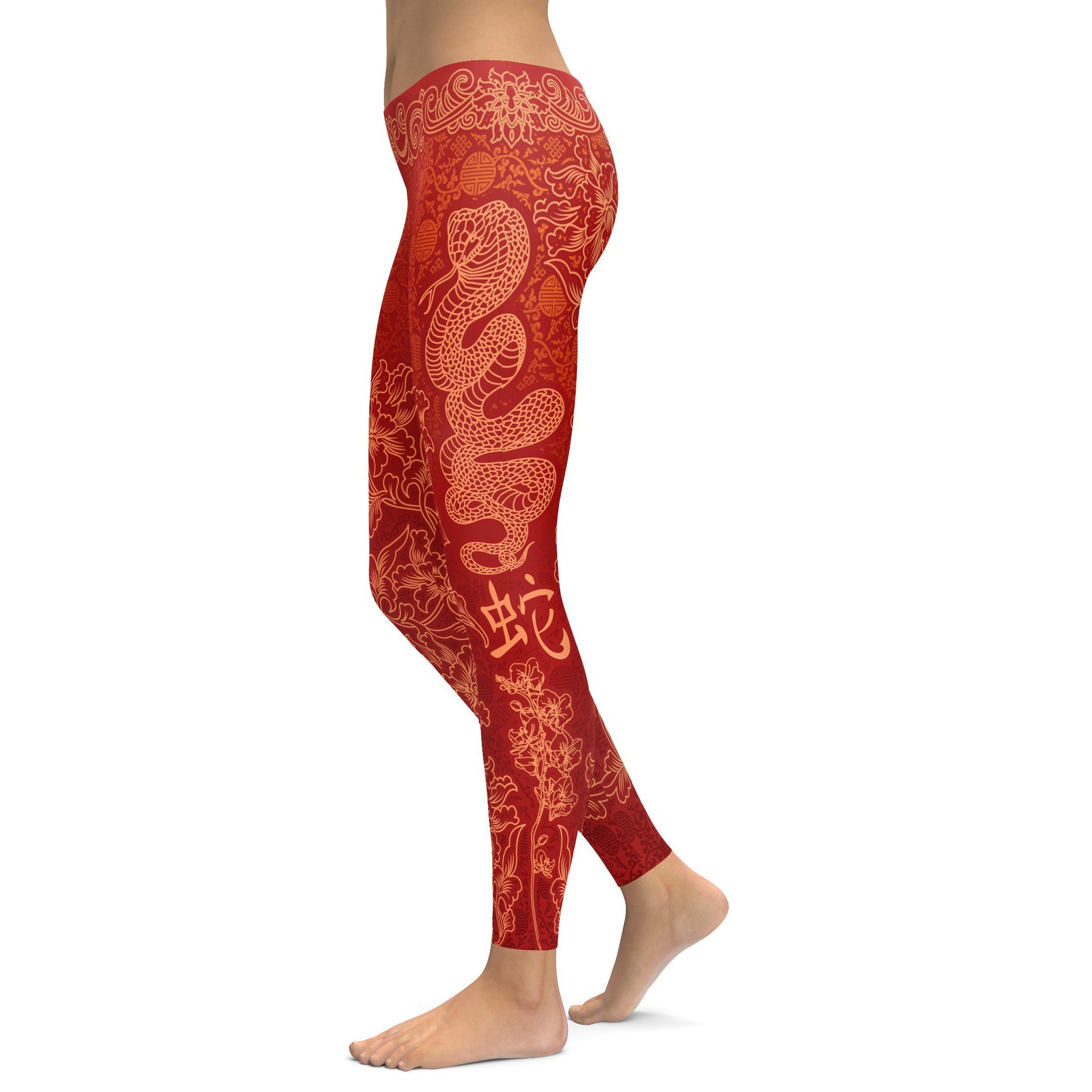 Chinese Zodiac Snake Leggings - GearBunch Leggings / Yoga Pants