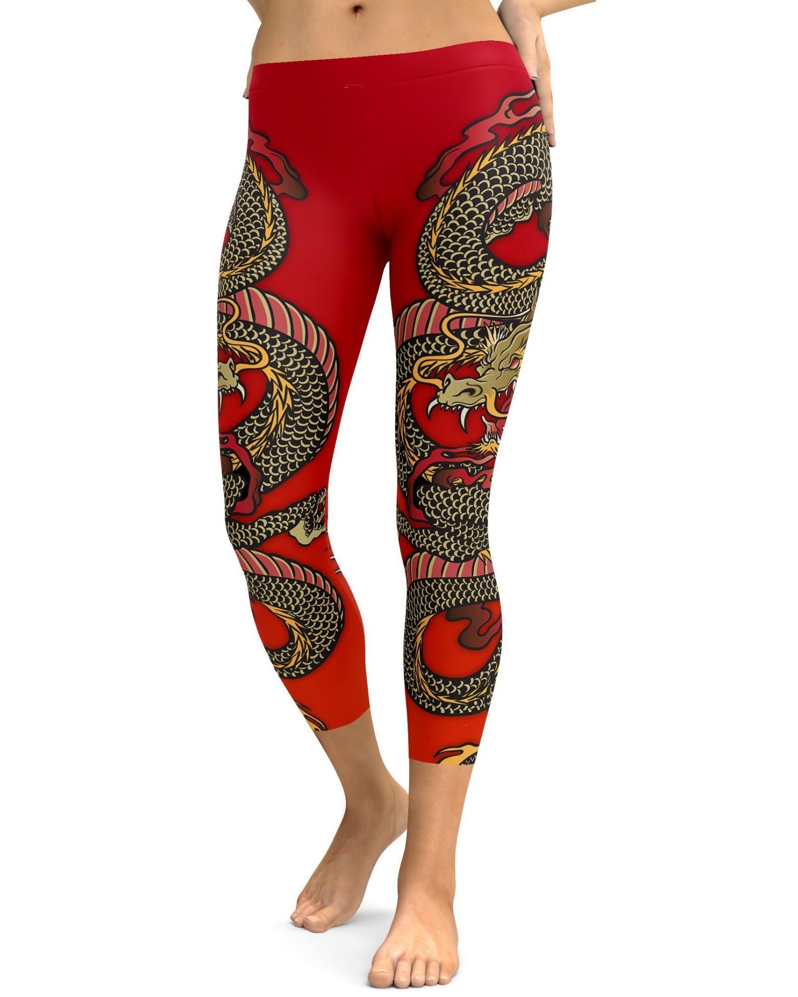 Chinese Dragon Capris - GearBunch Leggings