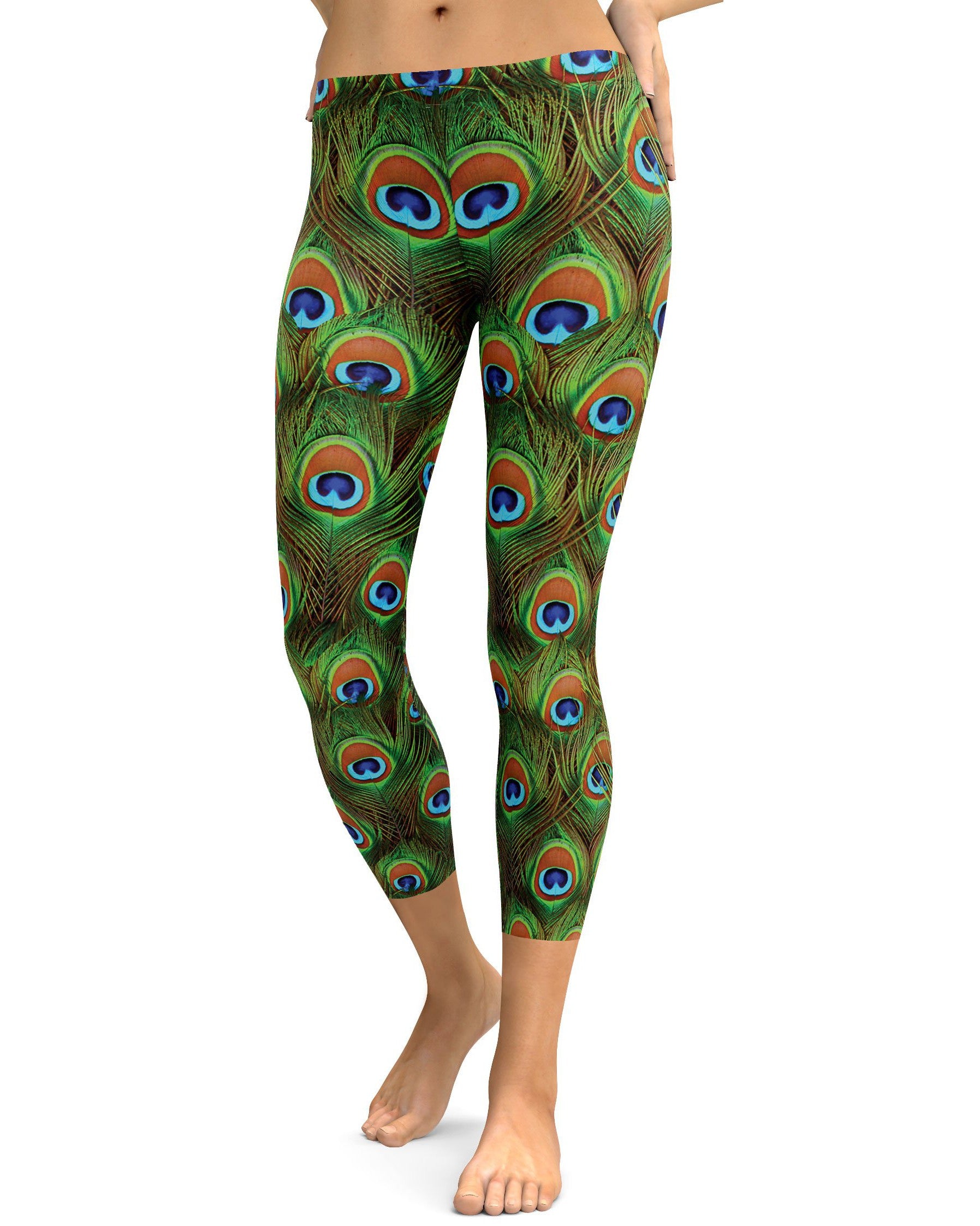 Peacock Feathered Capris