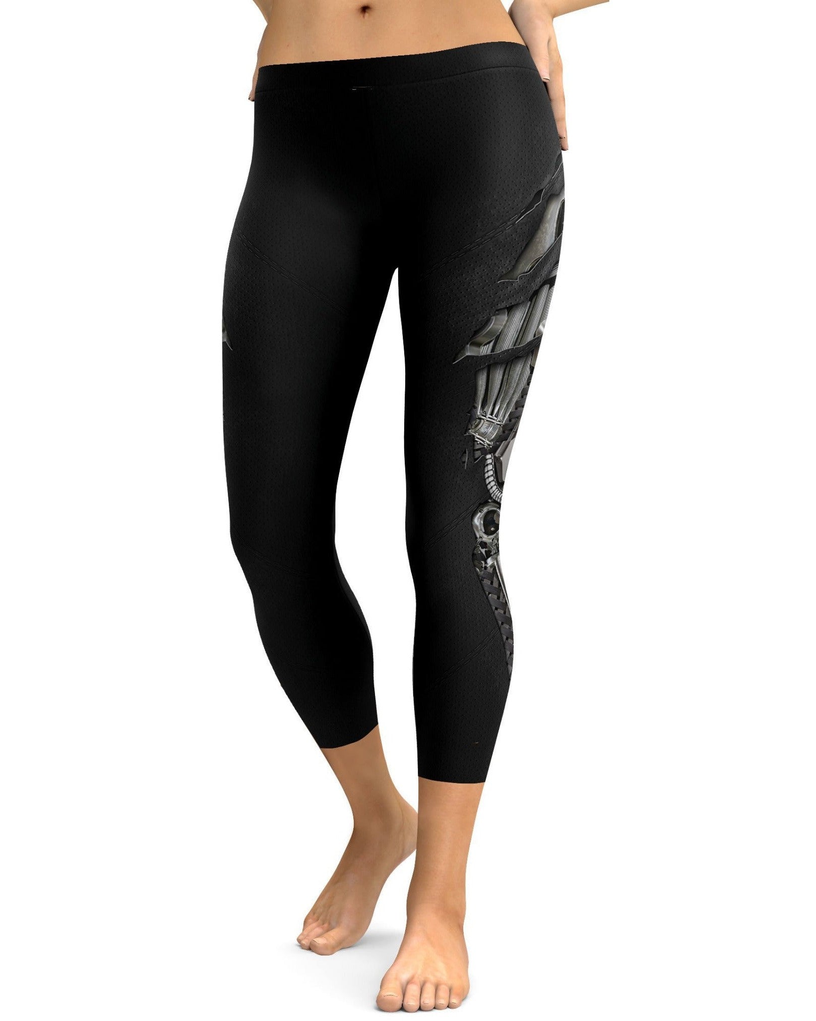 Mechanic Ripped Carbon Capris - Gearbunch Leggings