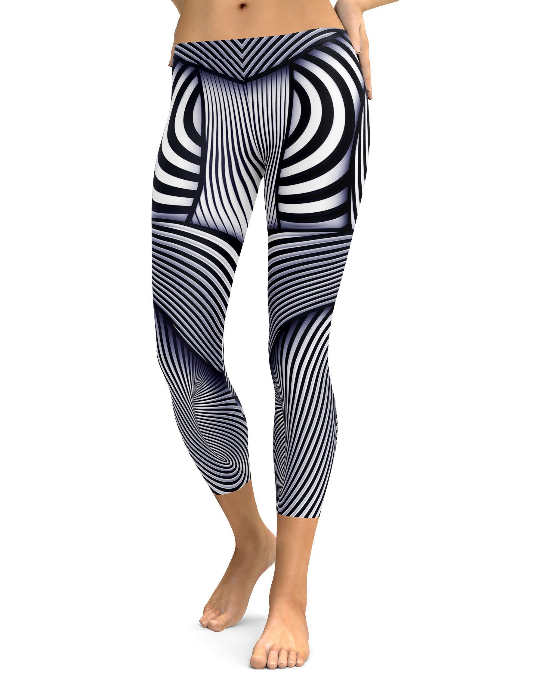 Optical Illusion Stripes Capris