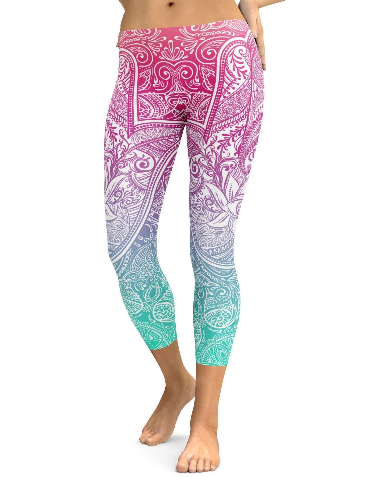 Bright Hamsa Capris - GearBunch Leggings