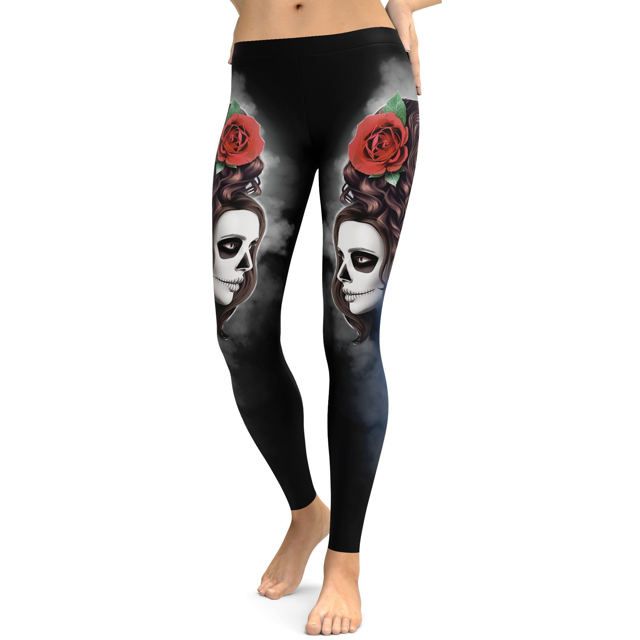 Sugar Skull Good girl / Bad girl Leggings - GearBunch Leggings / Yoga Pants