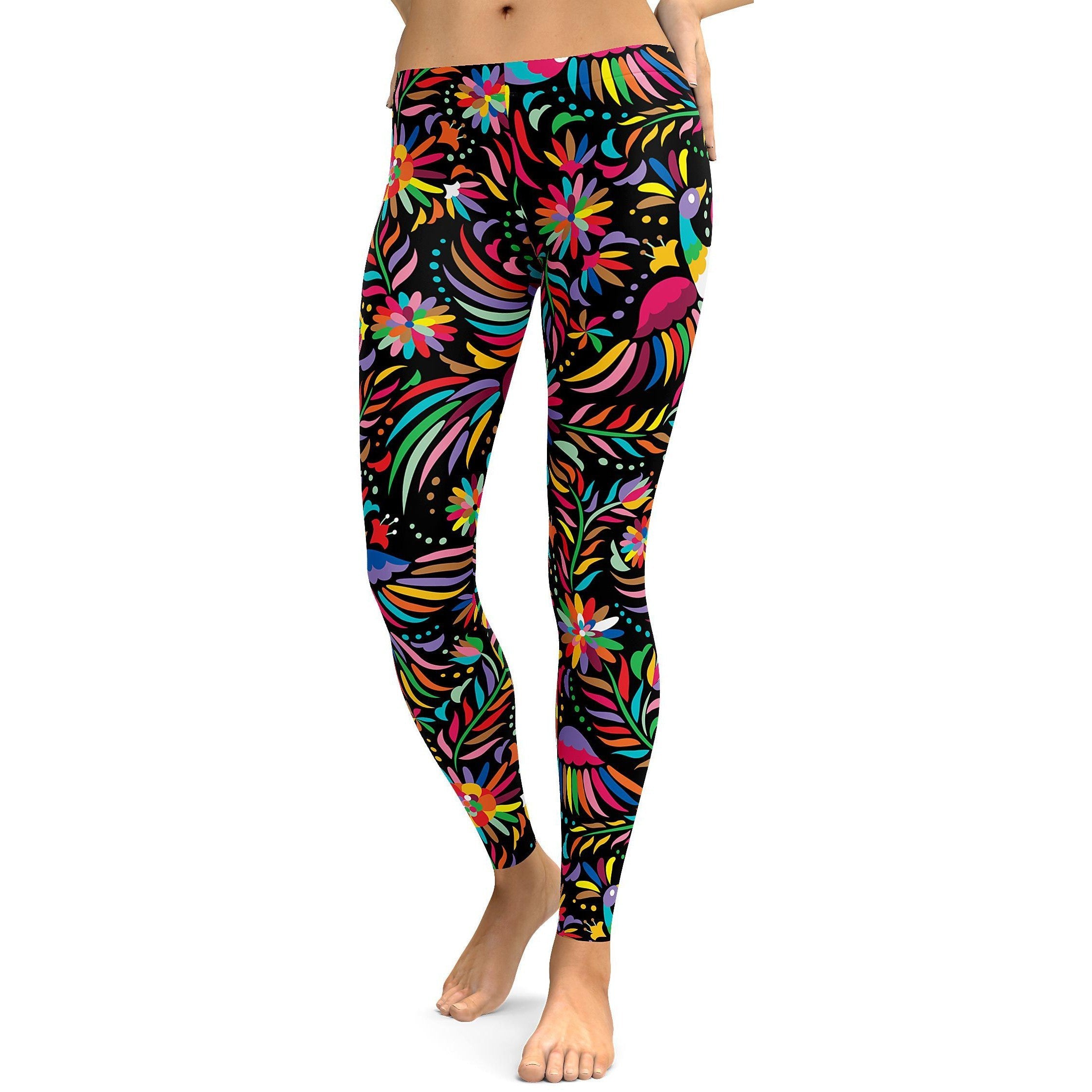 Mexican Colorful Dark Pattern Leggings