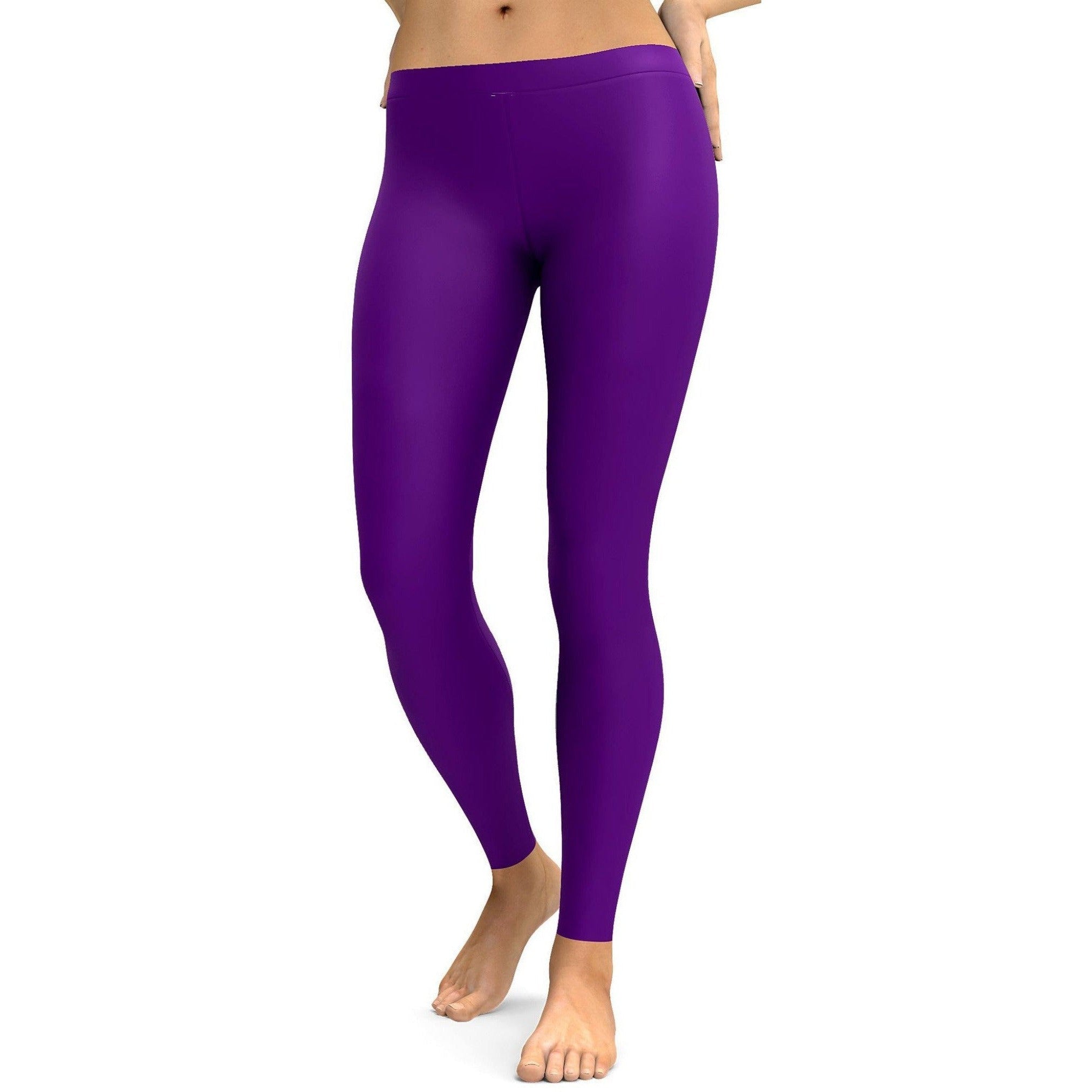 Solid Deep Purple Leggings - GearBunch Leggings