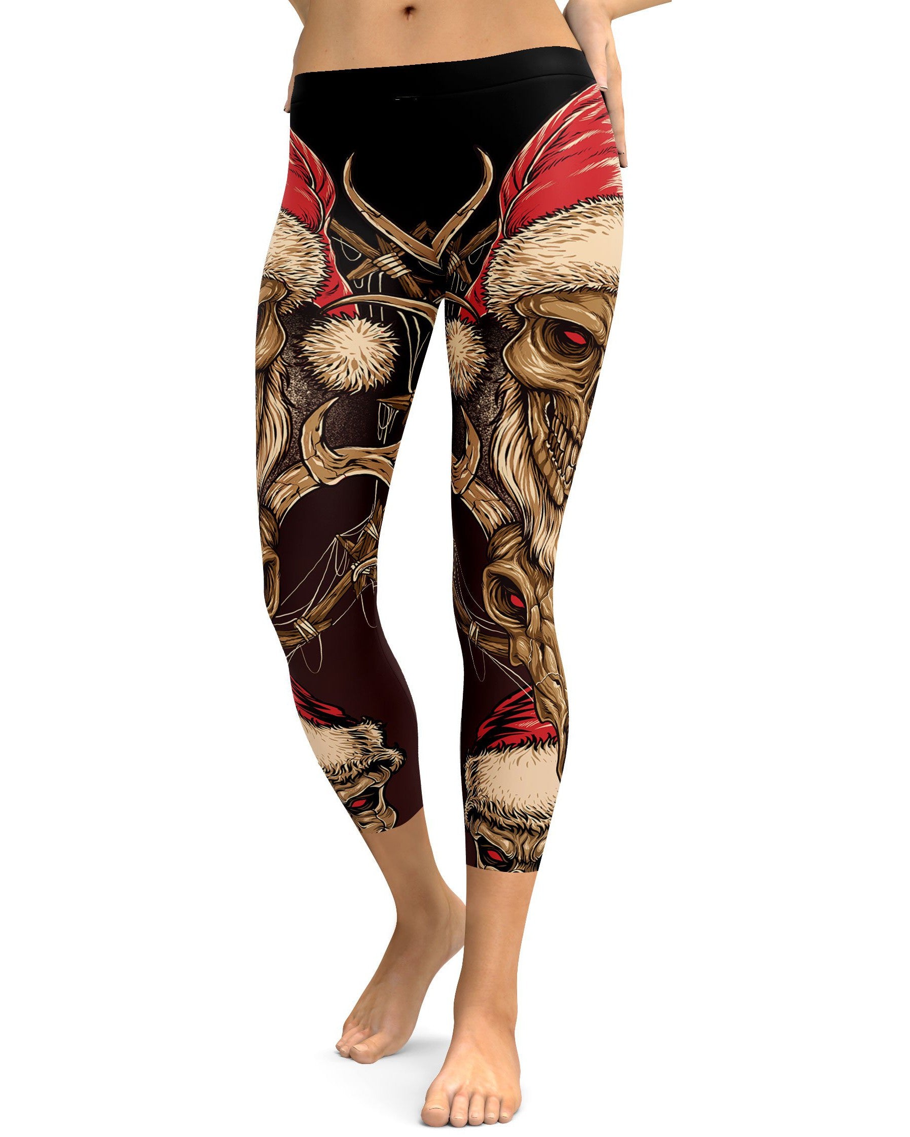 Santa & Rudolph Skull Capris