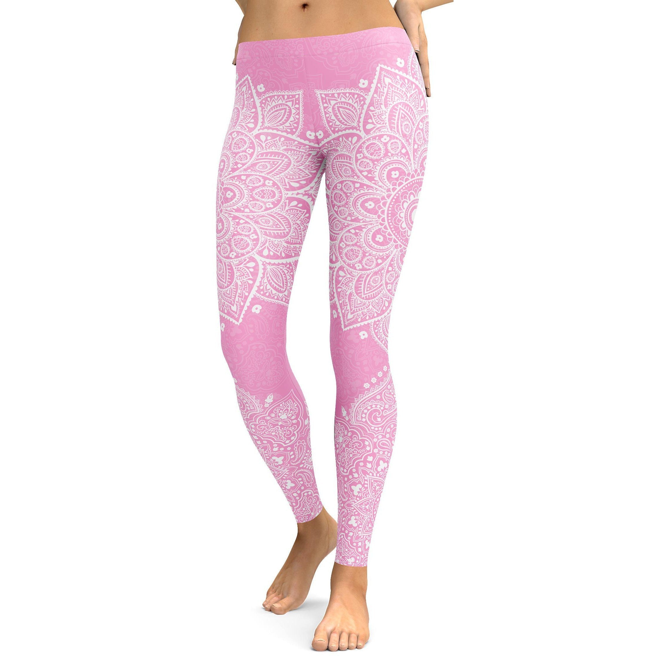 Soft Pink Mandala Leggings - GearBunch Leggings / Yoga Pants