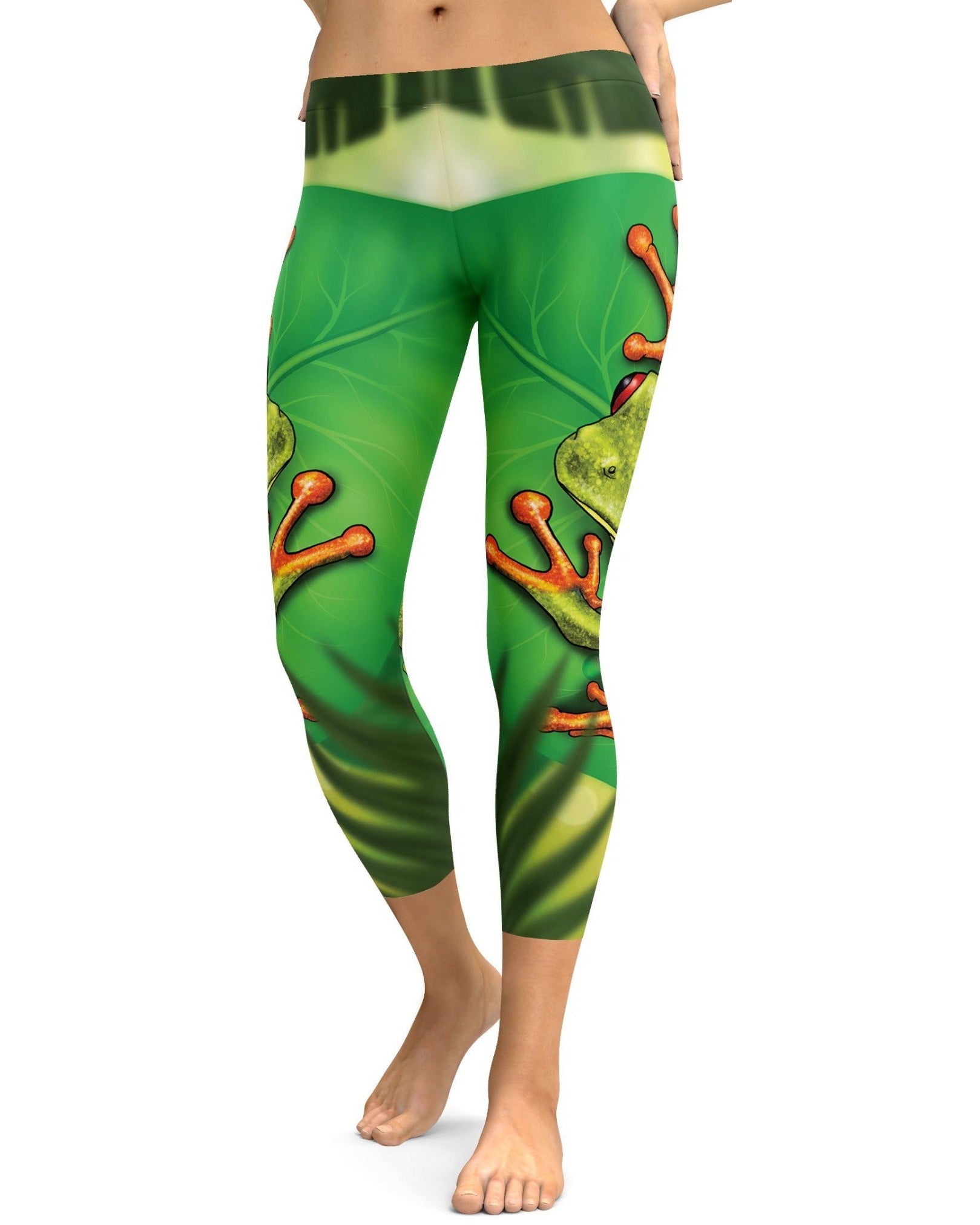 Green Tree Frog Capri - Gearbunch Leggings