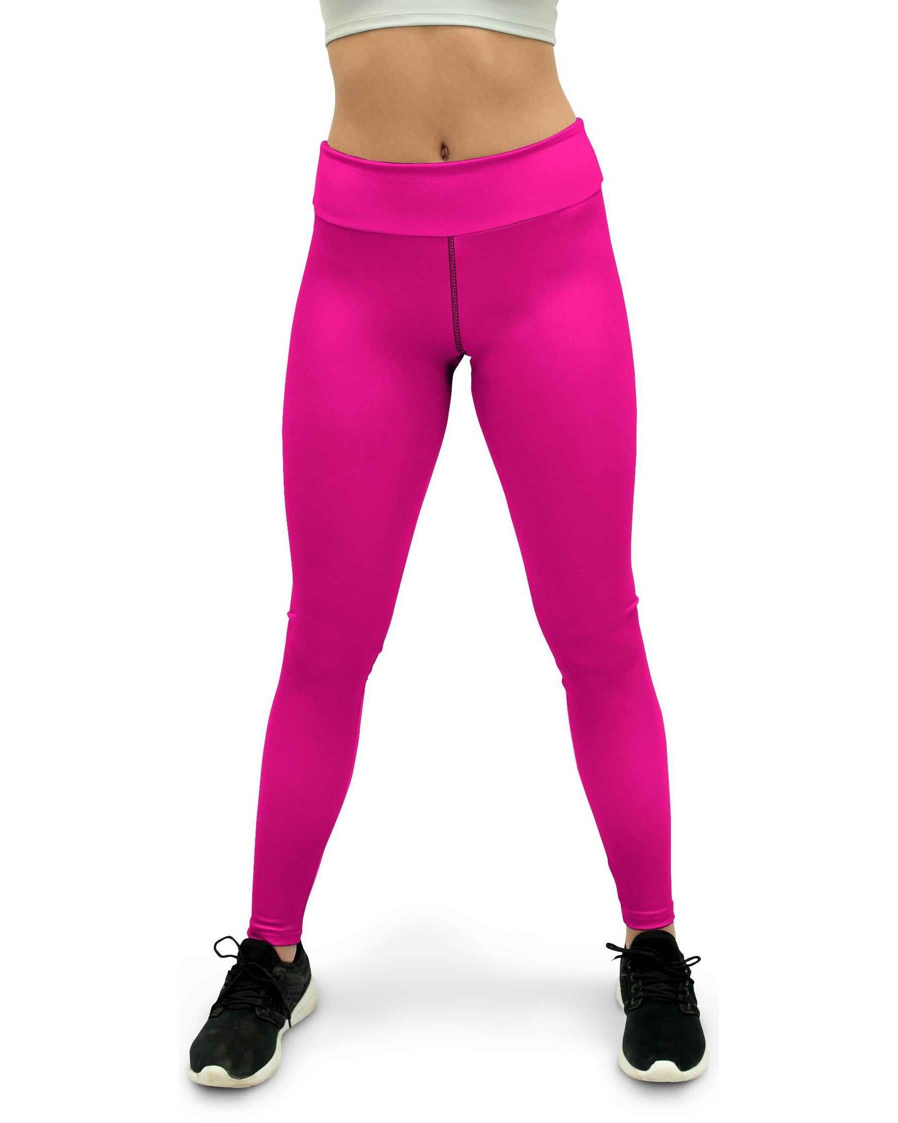 Solid Hot Pink Yoga Pants | GearBunch