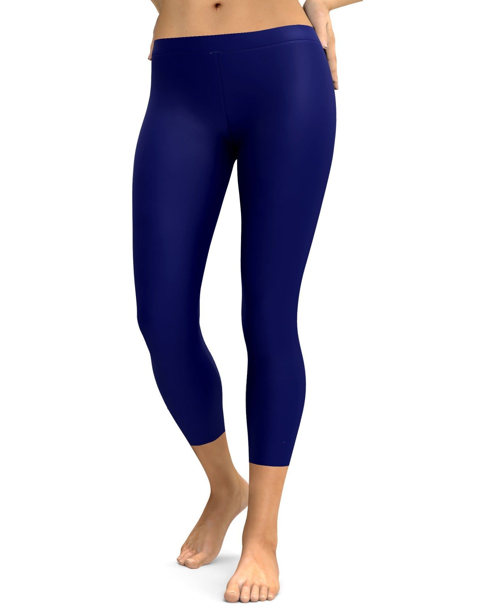 Solid Ocean Blue Capris - GearBunch Leggings