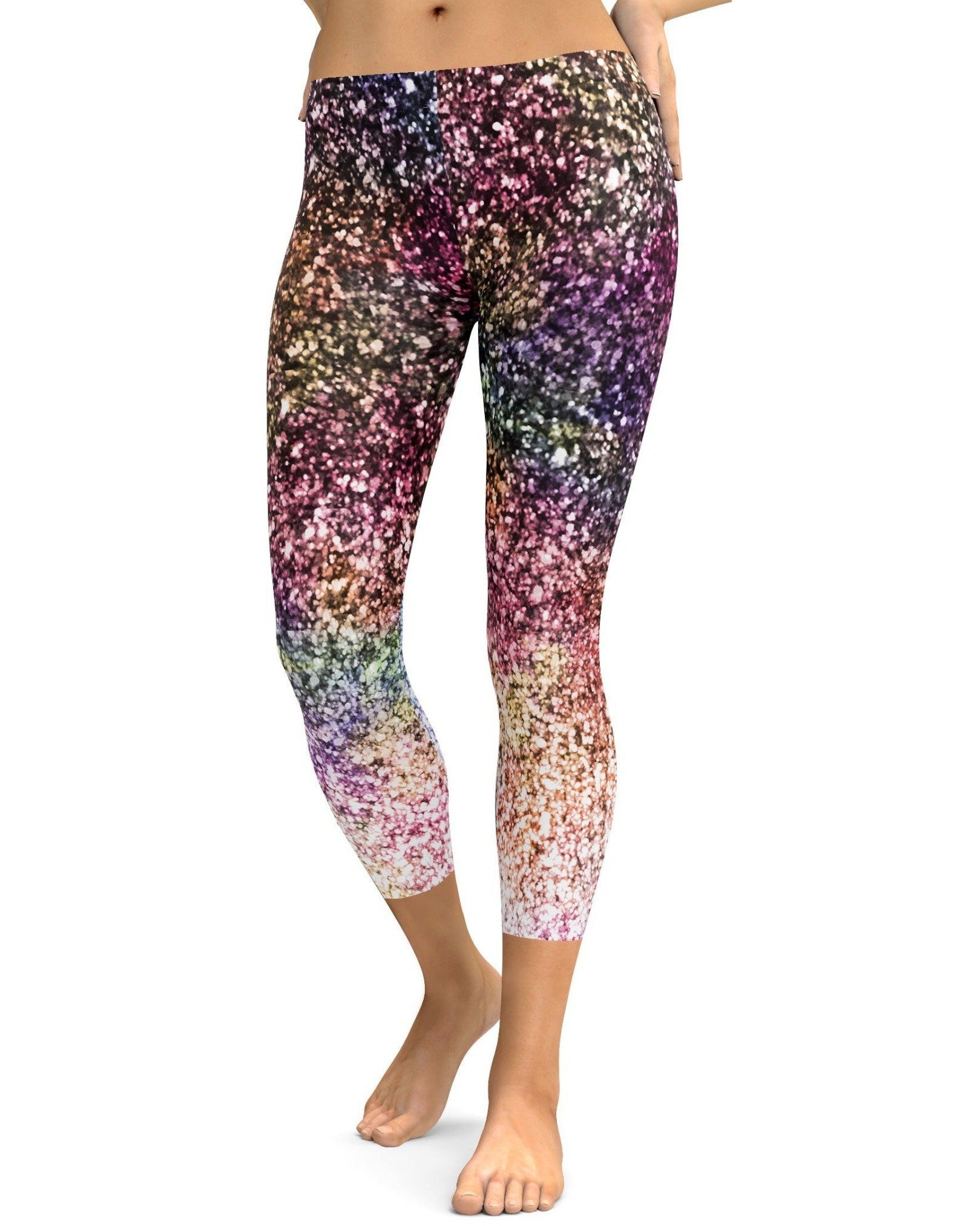 Colorful Sparkles Capris - Gearbunch Leggings