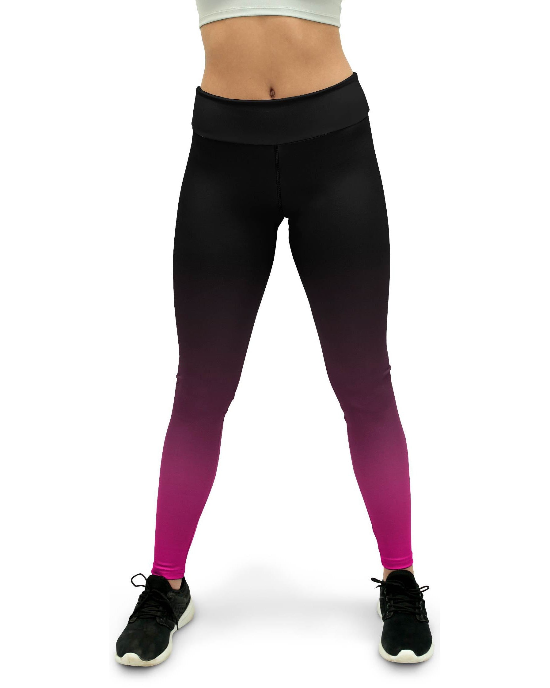 Ombre Black to Pink Yoga Pants