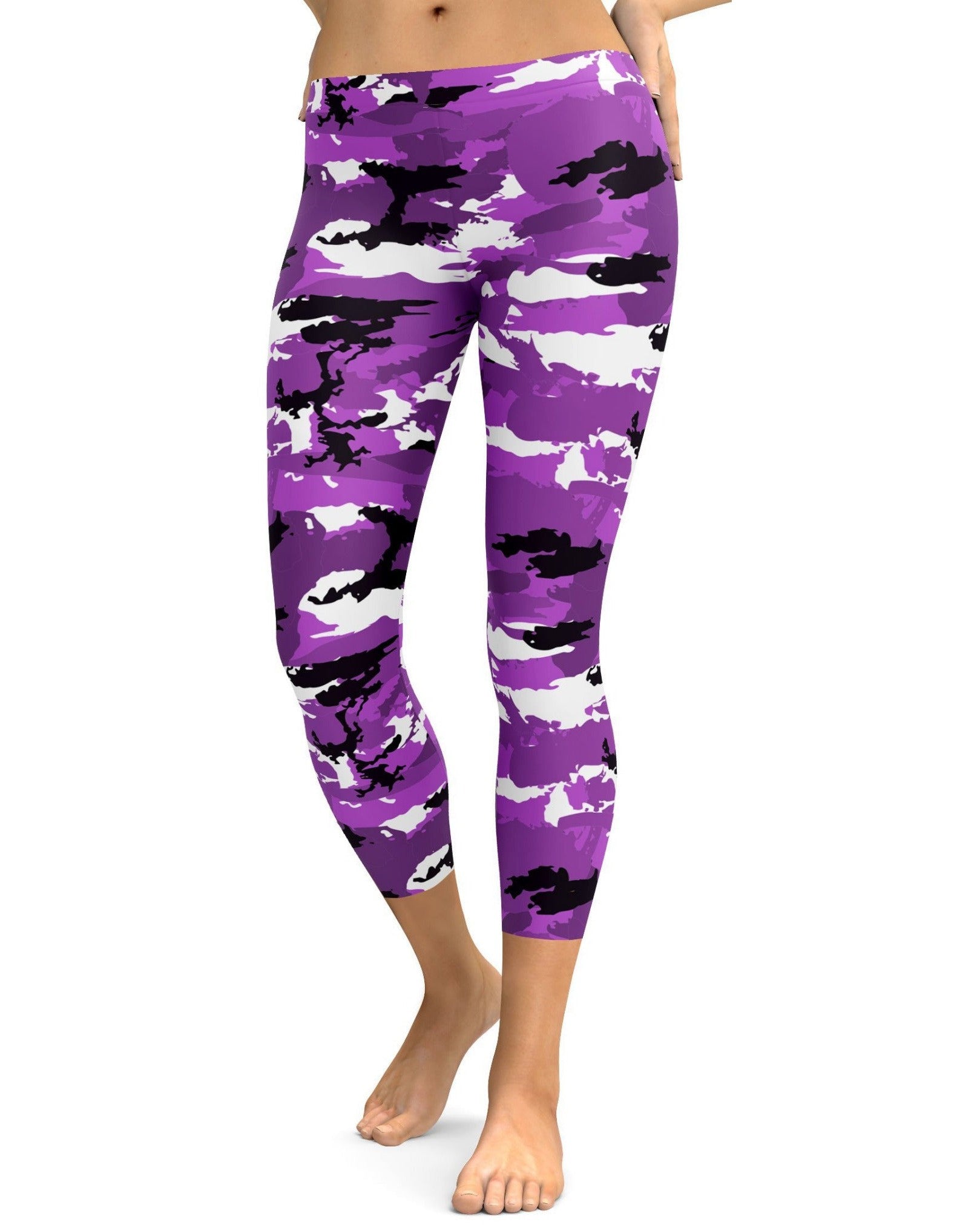 Purple Camo Capris - Gearbunch Leggings