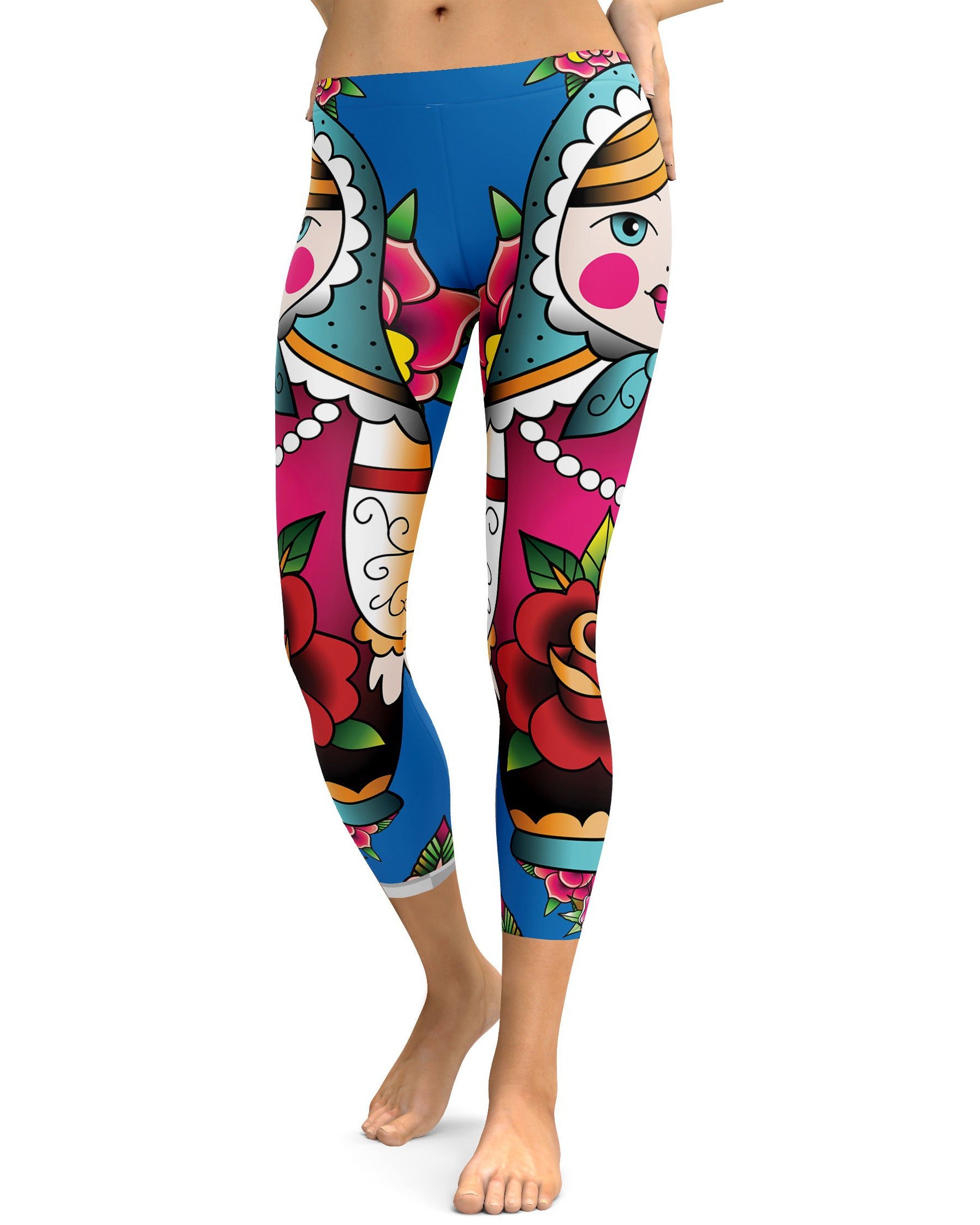 Russian Matryoshka Doll Capris - GearBunch Leggings / Yoga Pants