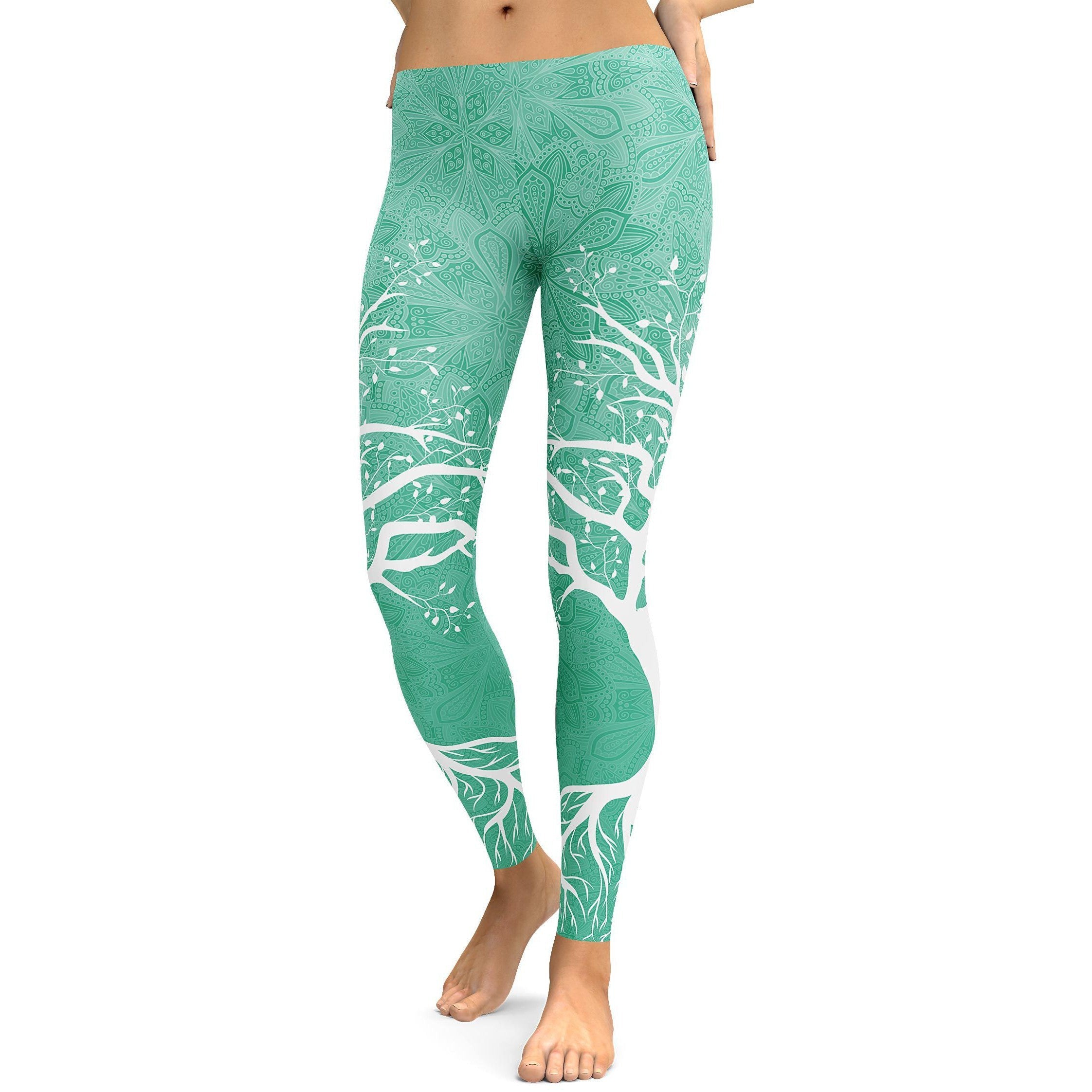 Mint Green Tree of Life Leggings