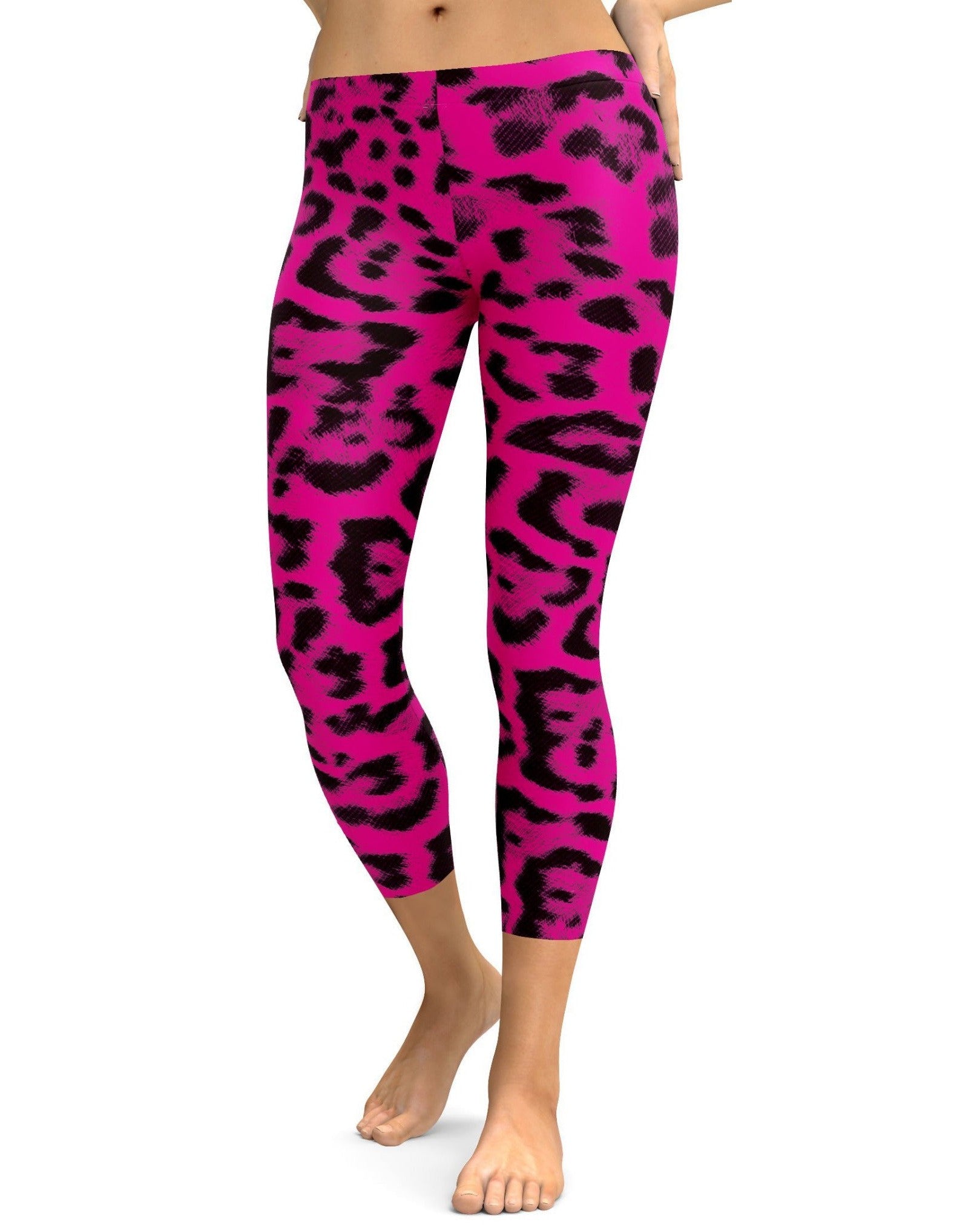 Pink Leopard Skin Capris - Gearbunch Leggings