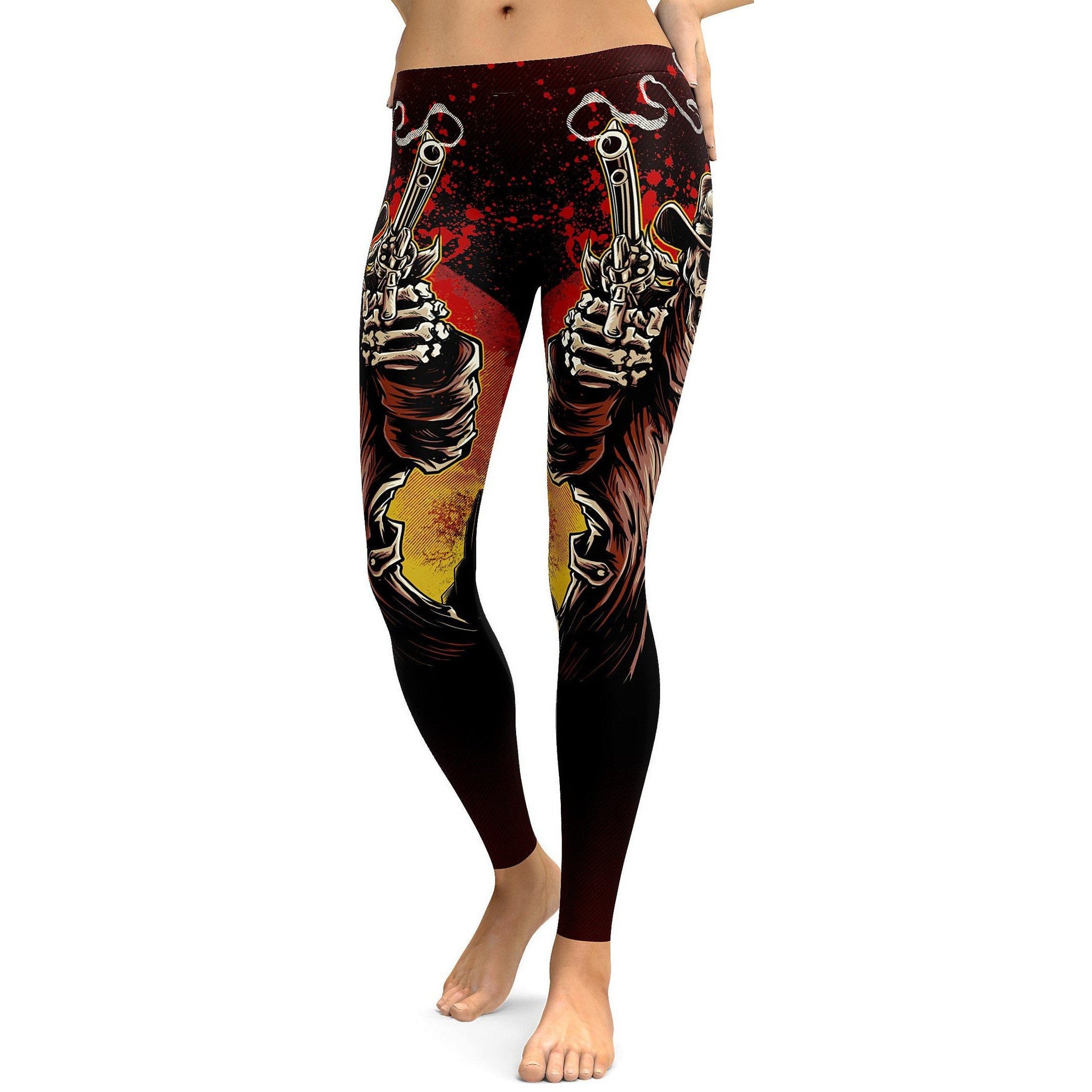 Cowboy Skeleton Leggings - GearBunch Leggings / Yoga Pants