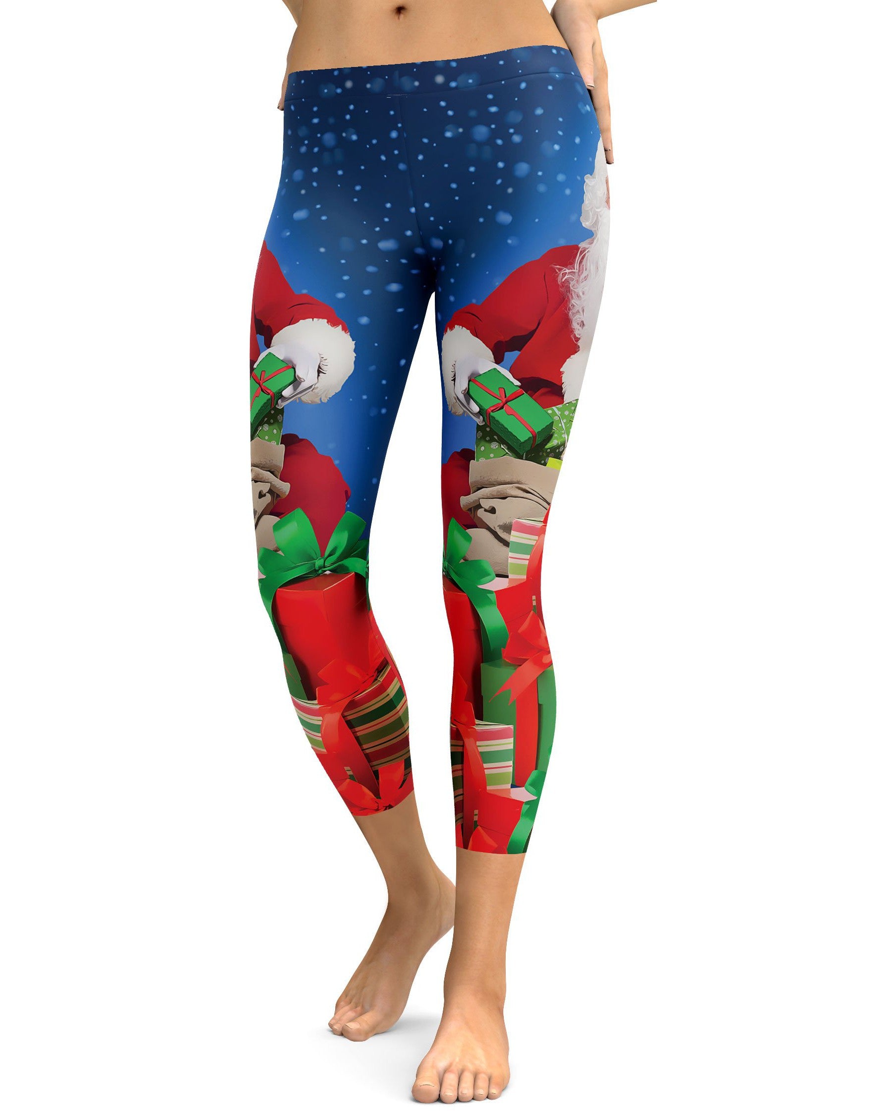 Santa & Presents Christmas Capris