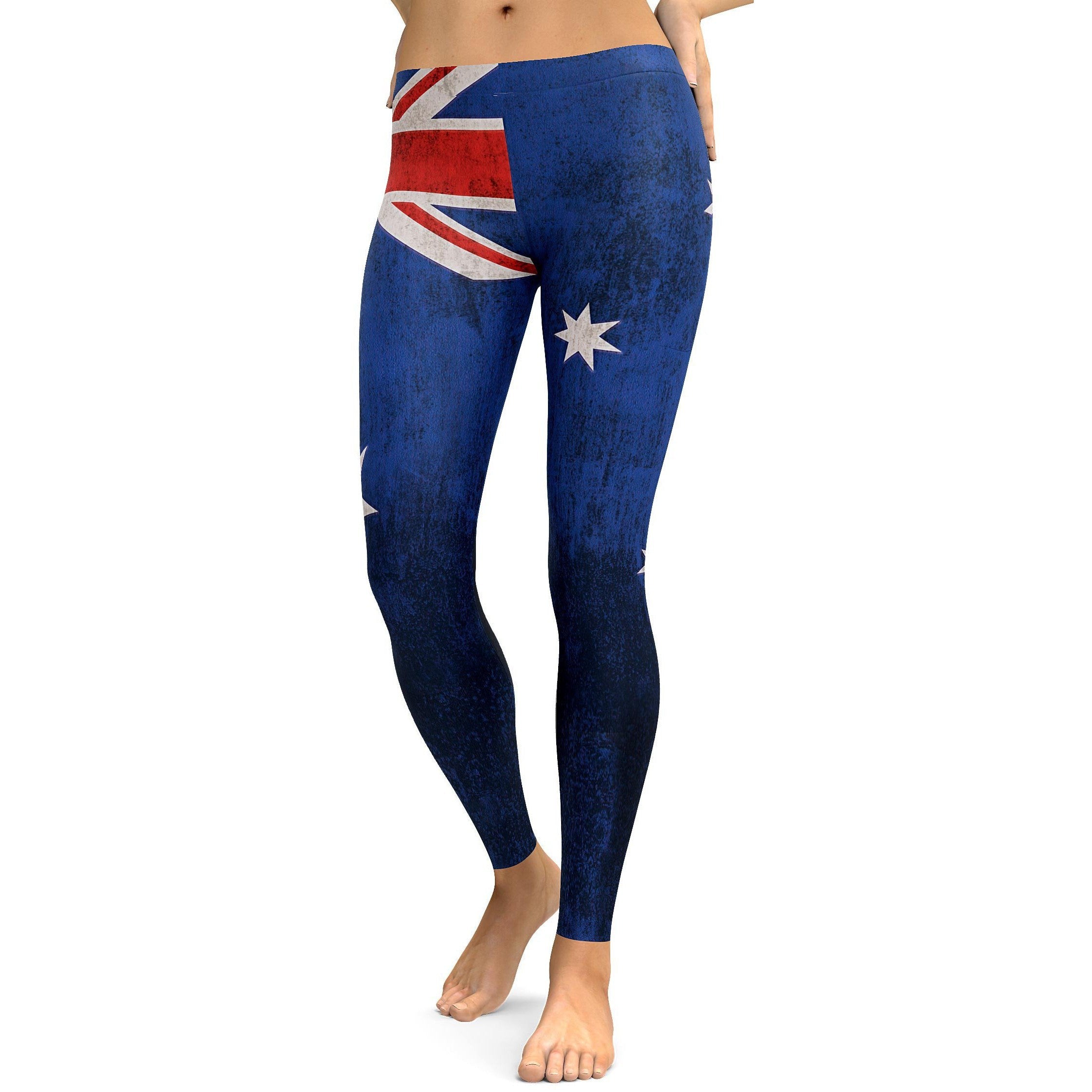 Grunge Australian Flag Leggings - GearBunch Leggings / Yoga Pants