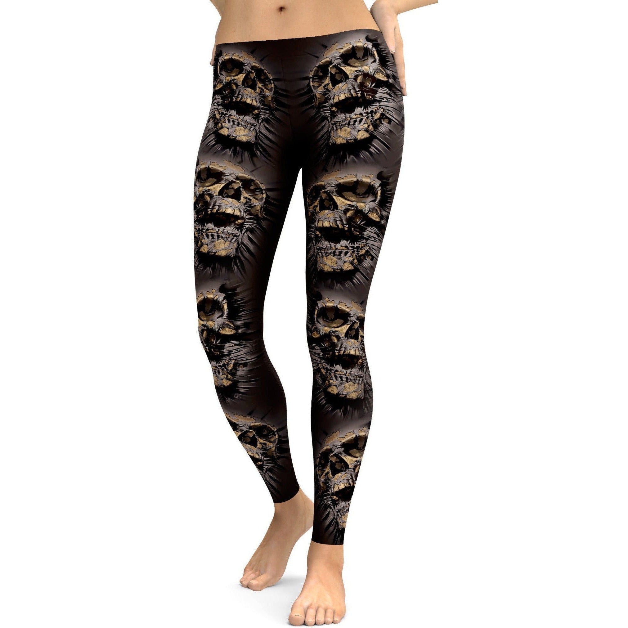 Skulls Bursting Out Leggings - Gearbunch Leggings