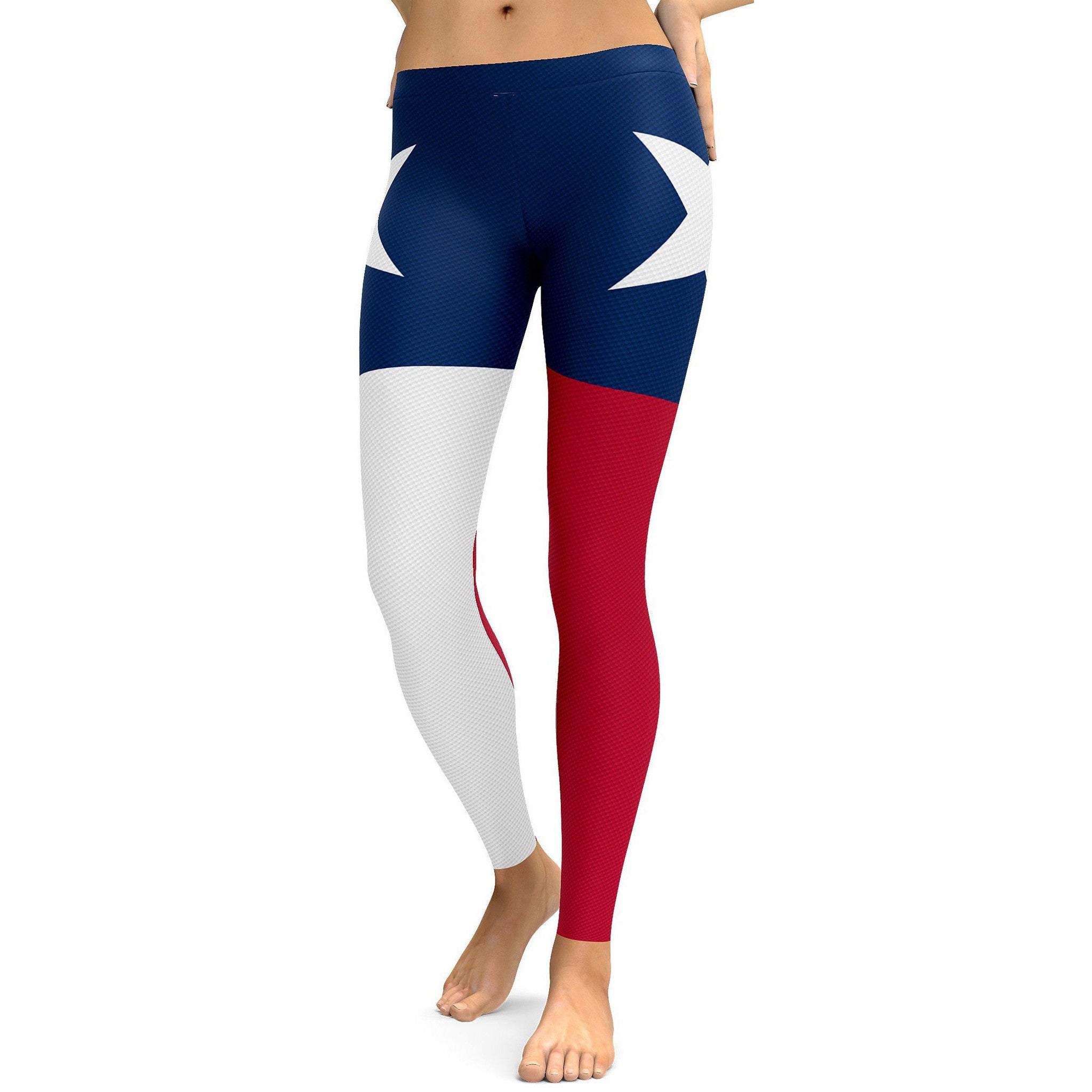 Faux Carbon Texas Flag Leggings - GearBunch Leggings / Yoga Pants