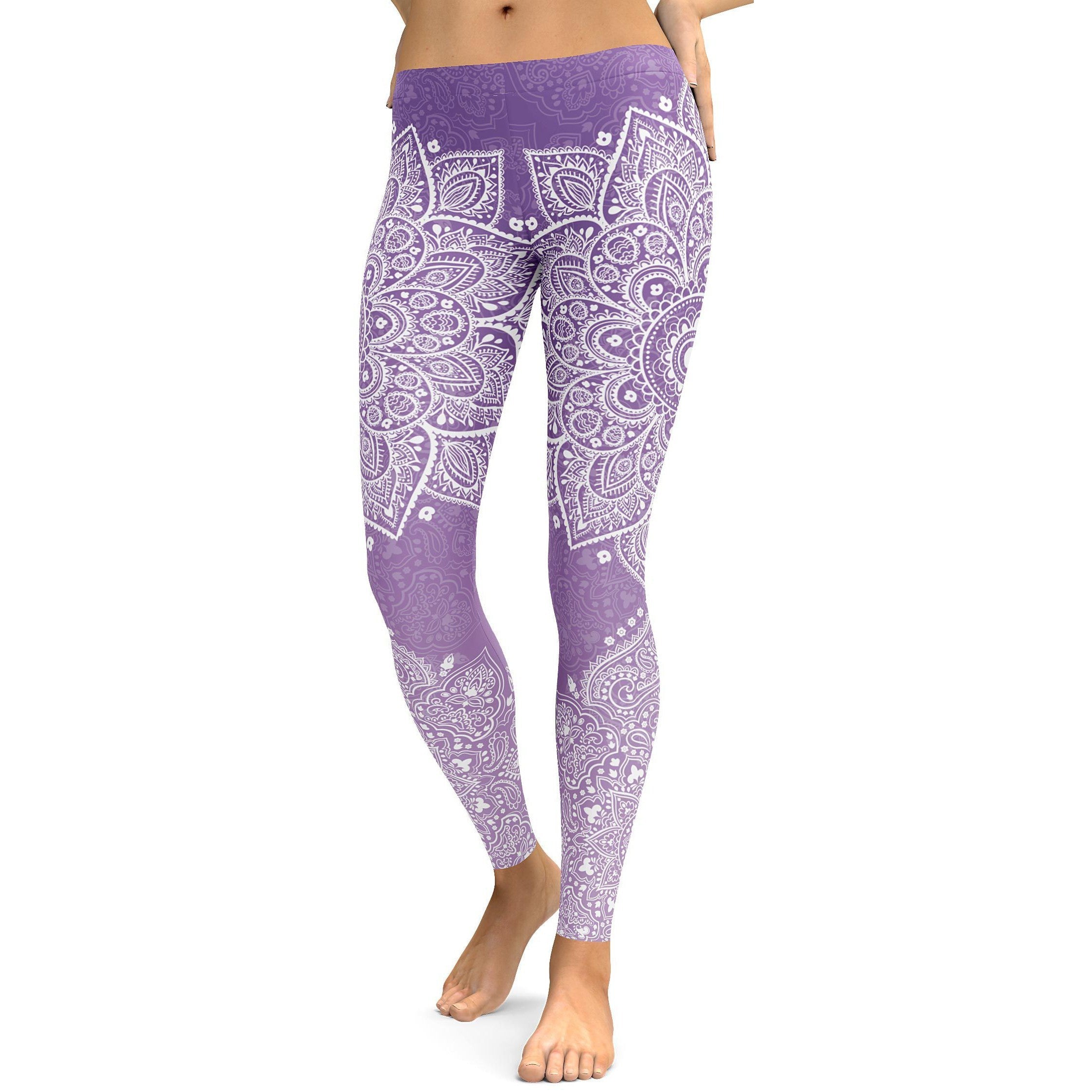 Lavender Mandala Leggings - GearBunch Leggings / Yoga Pants