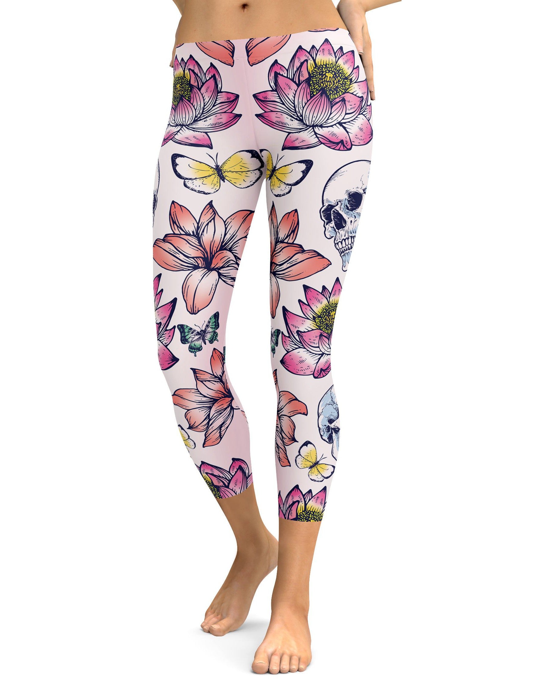 Skulls & Lotus Capris