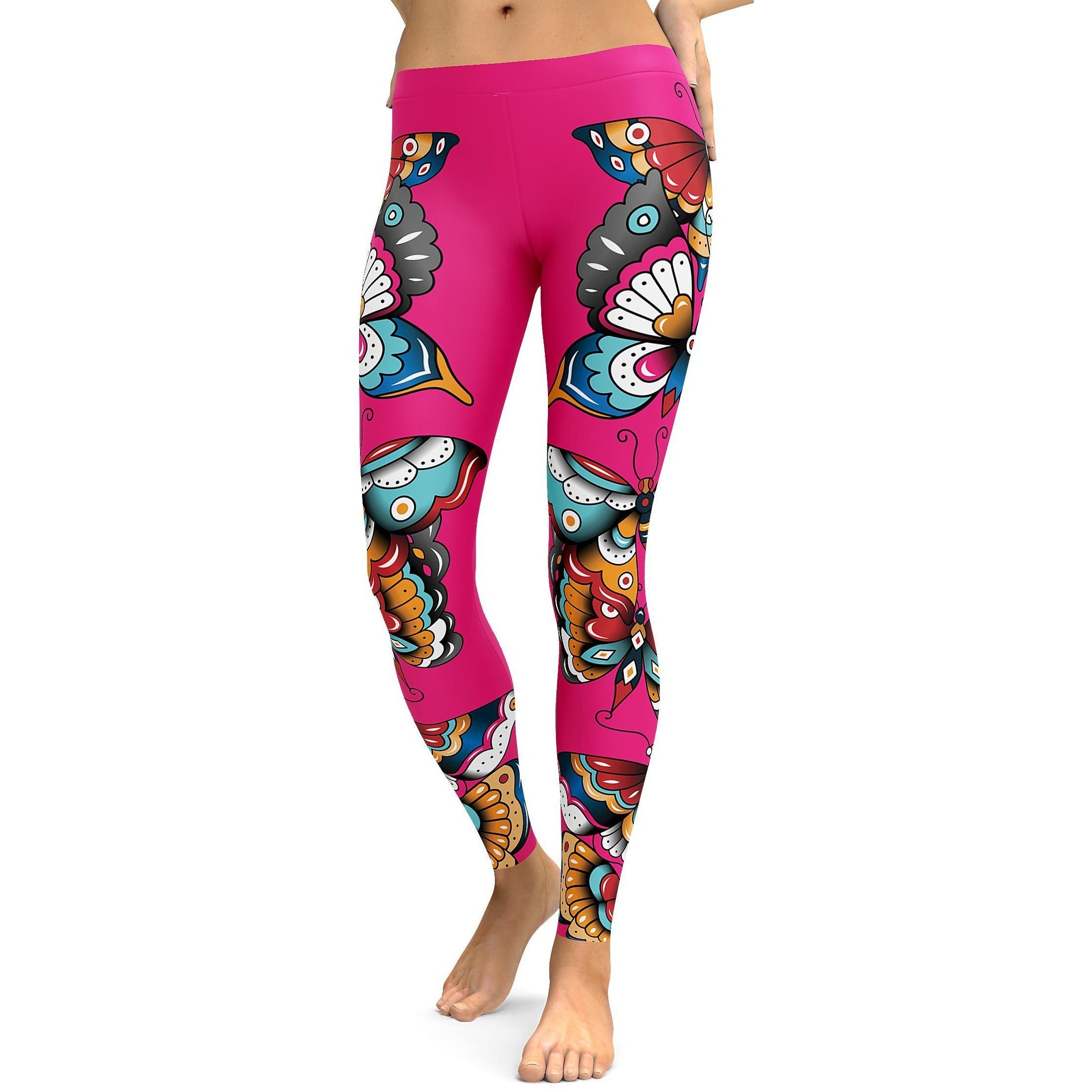 Day of the Dead - Butterflies Leggings - GearBunch Leggings / Yoga Pants