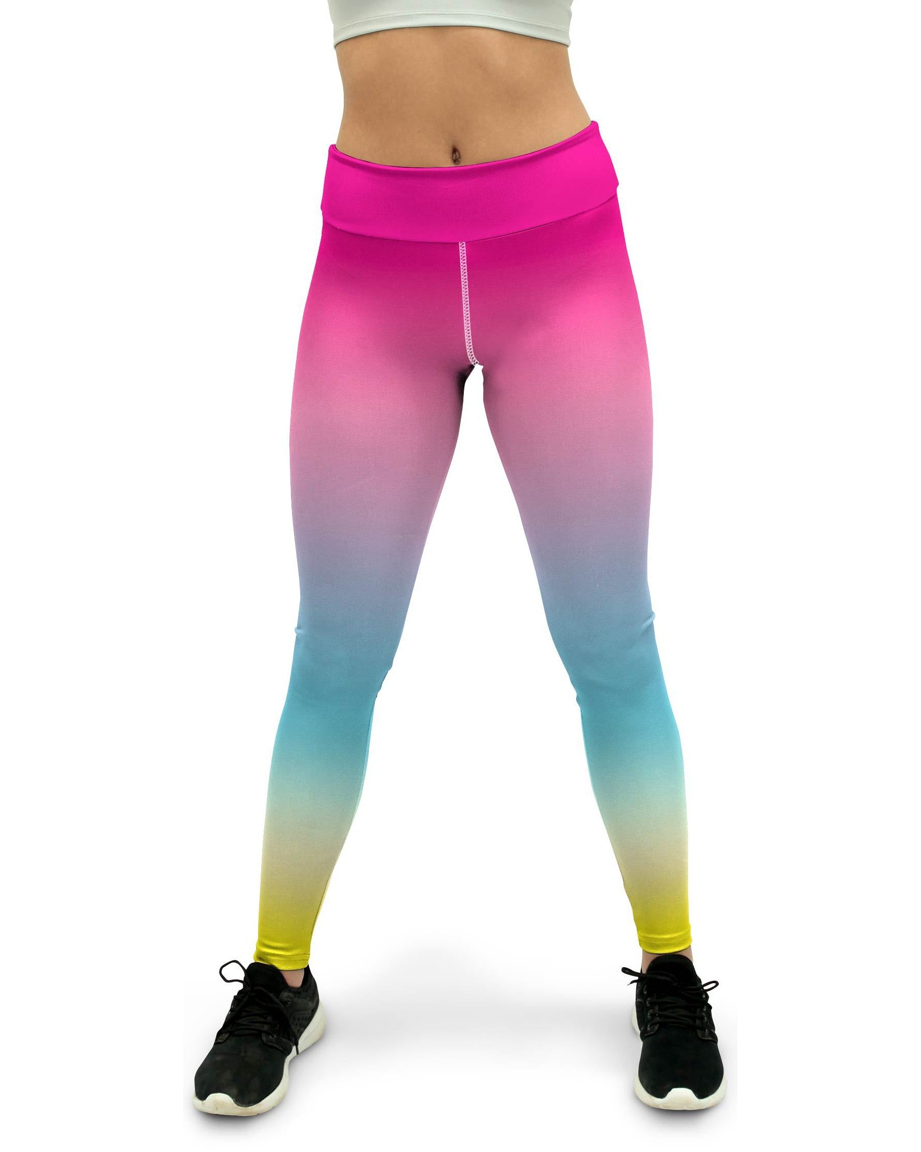 Ombre Pink to Yellow Yoga Pants