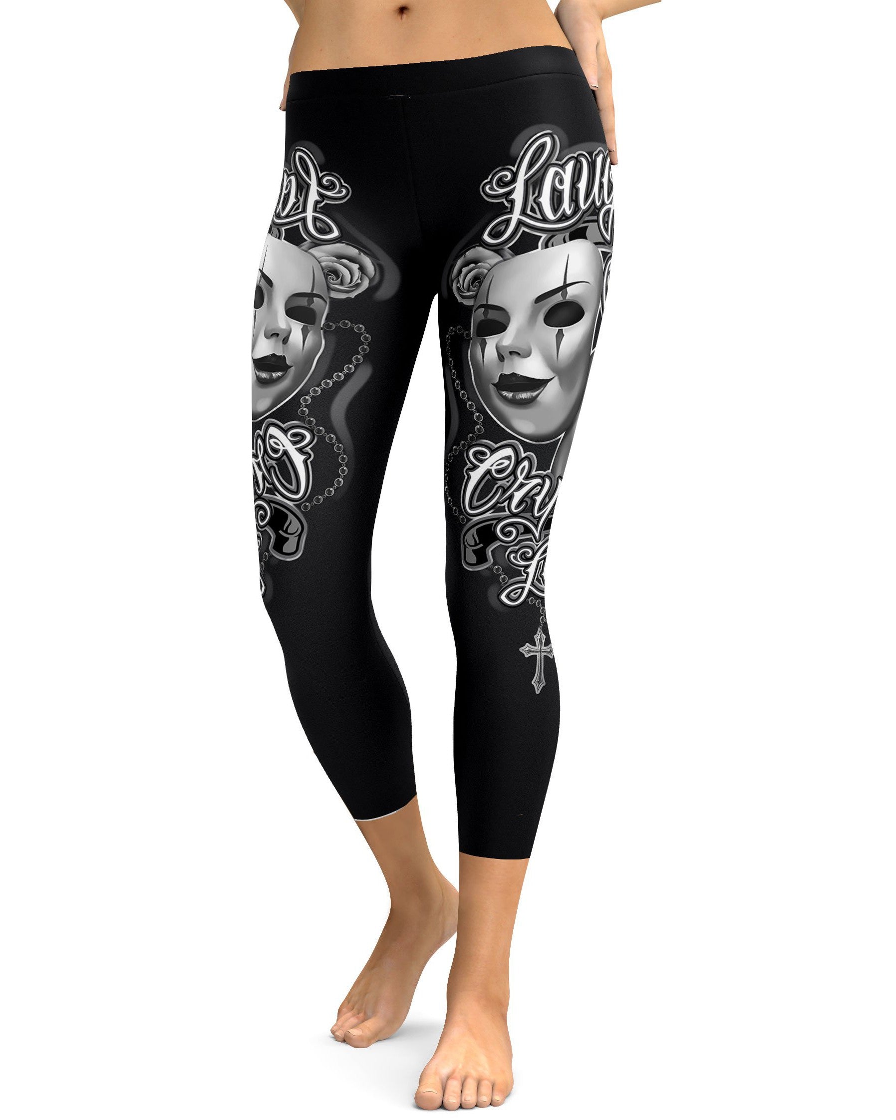 Laugh Now, Cry Later Capris - GearBunch Leggings / Yoga Pants