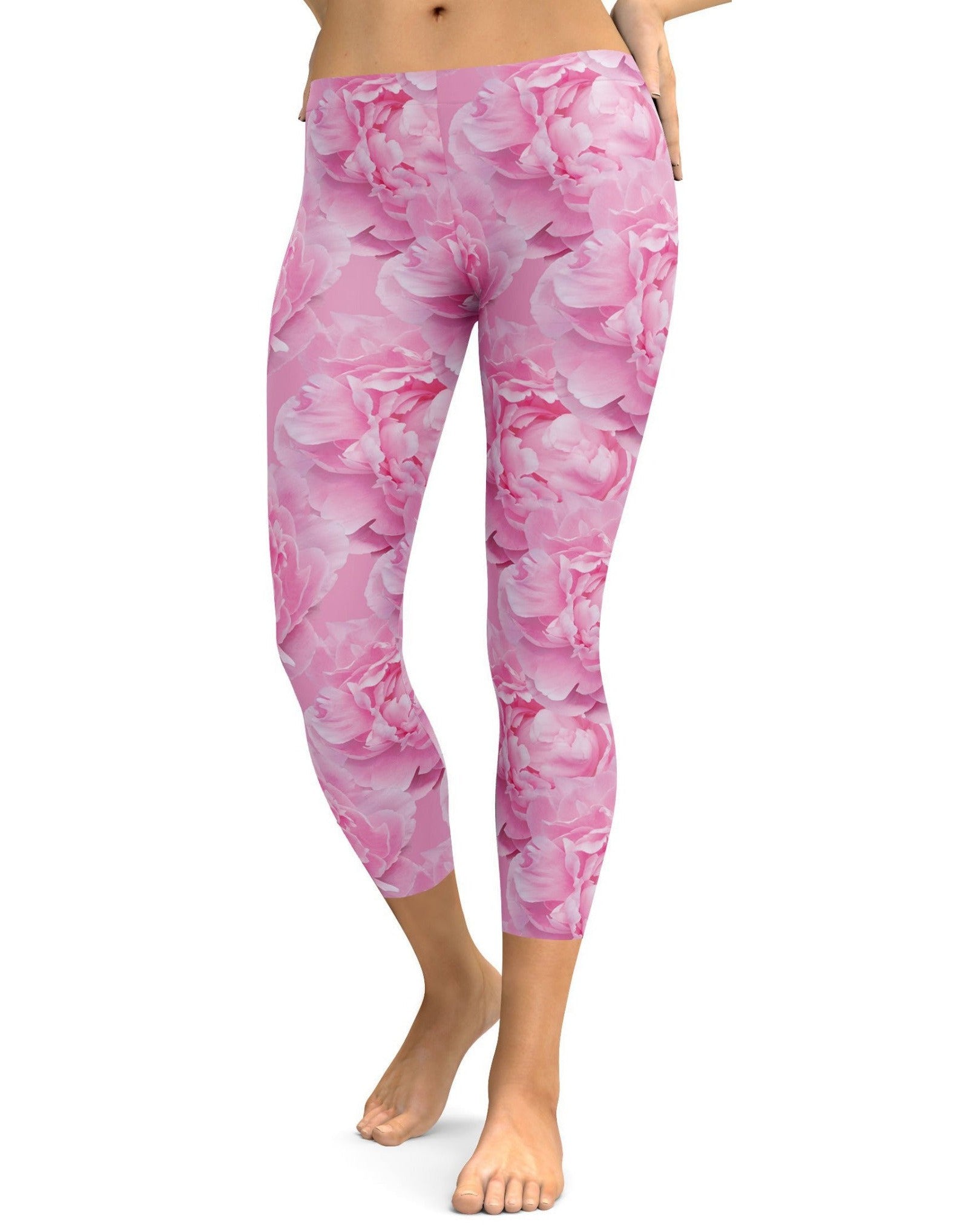 Peony Flower Capris - Gearbunch Leggings