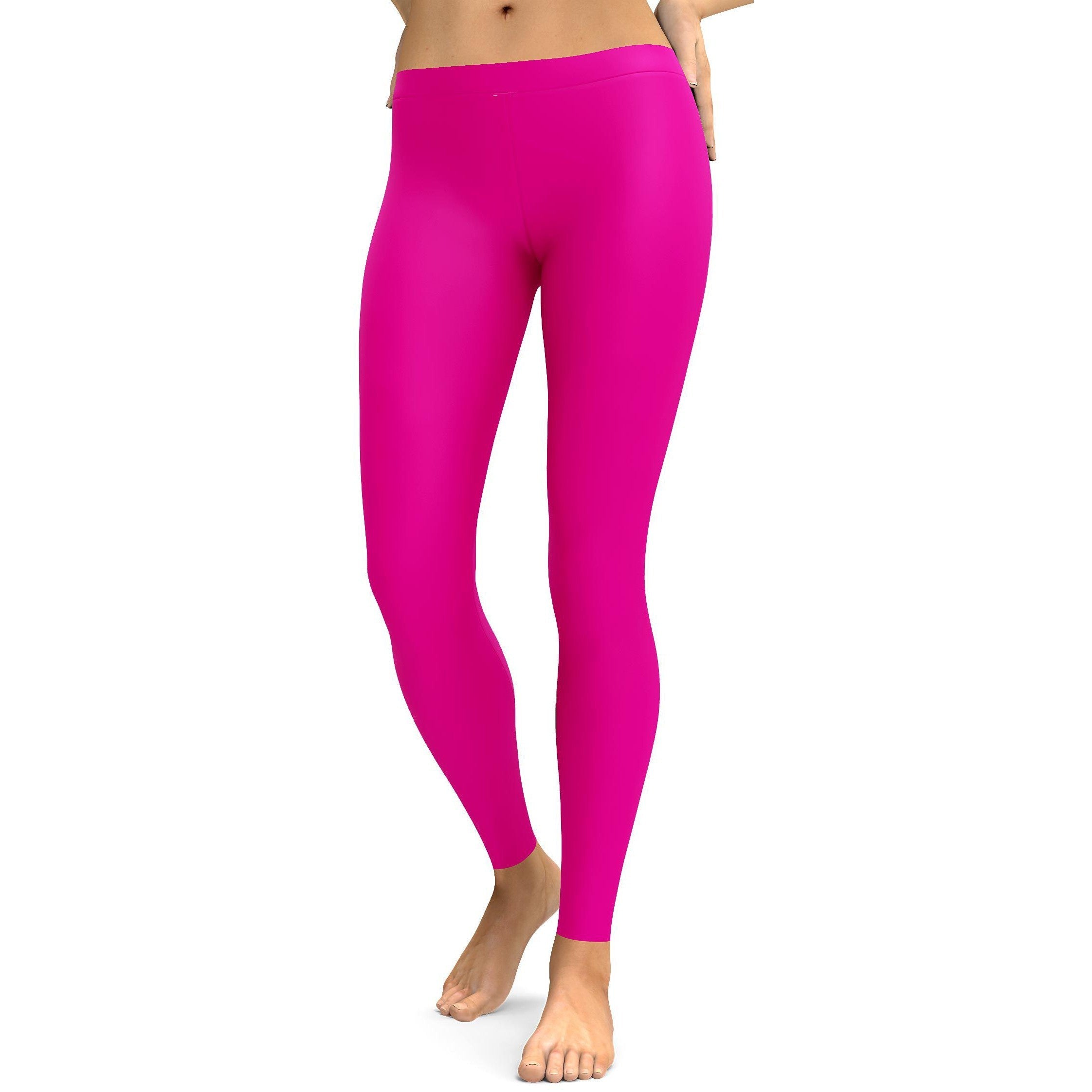 Solid Hot Pink Leggings | GearBunch