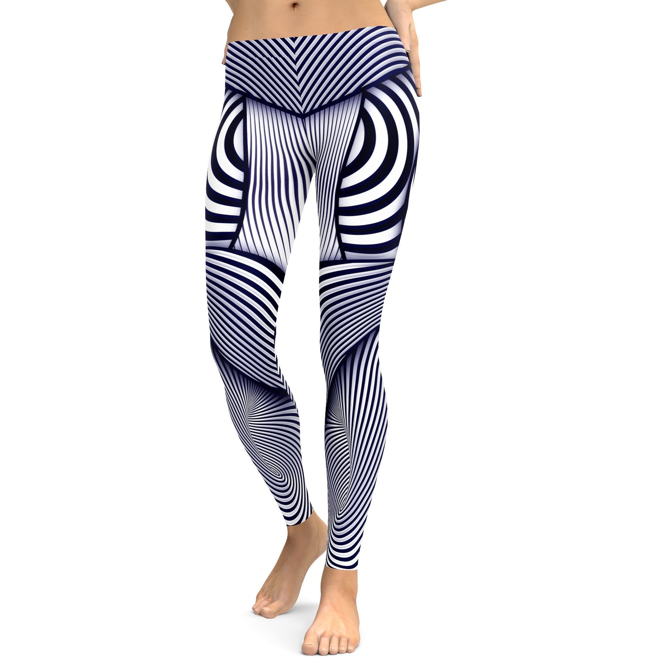 Optical Illusion Stripes Leggings