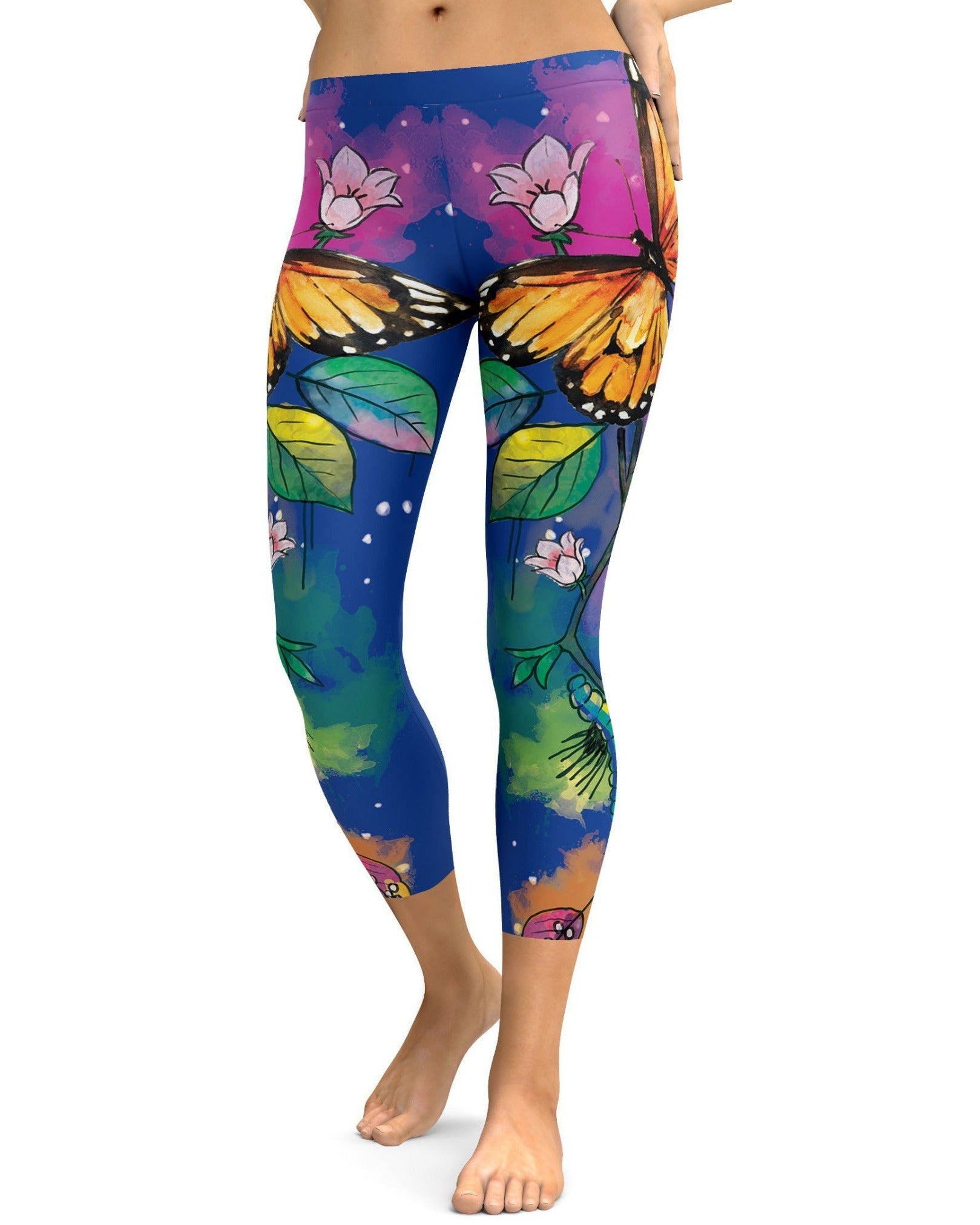 Blue Metamorphosis Capris - GearBunch Leggings