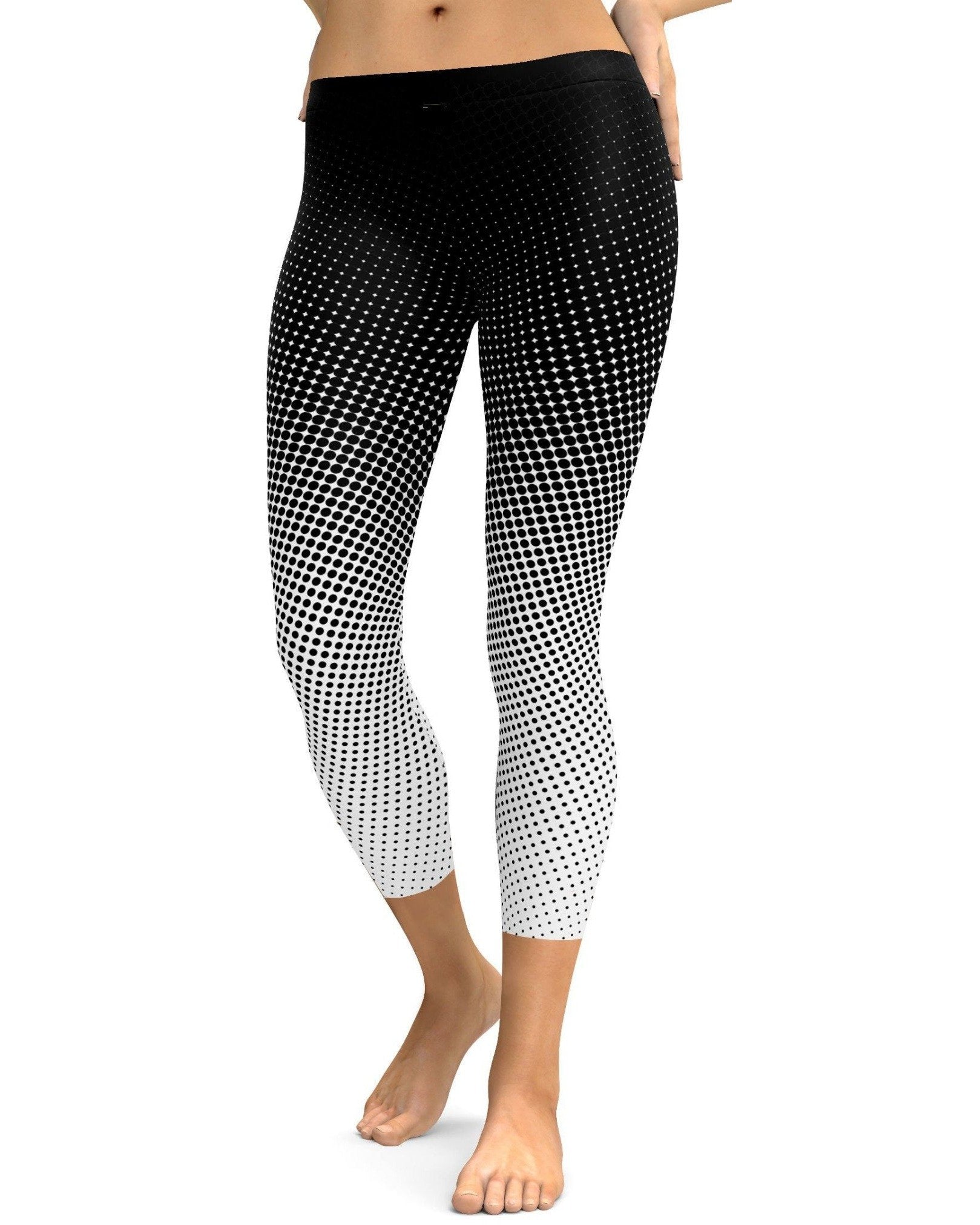 B&W Halftone Capris - GearBunch Leggings