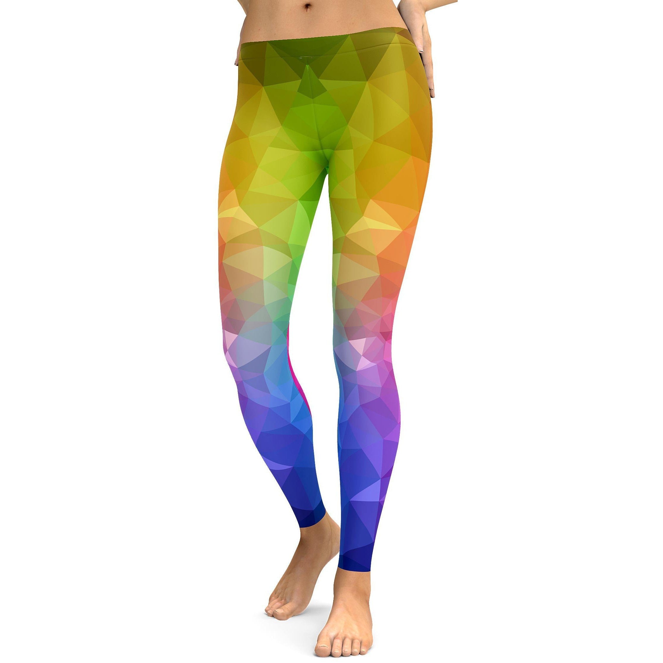 Rainbow Polygon Leggings - GearBunch Leggings / Yoga Pants