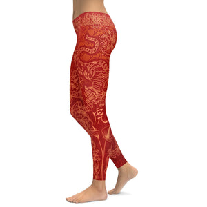 Chinese Zodiac Tiger Leggings - GearBunch Leggings / Yoga Pants