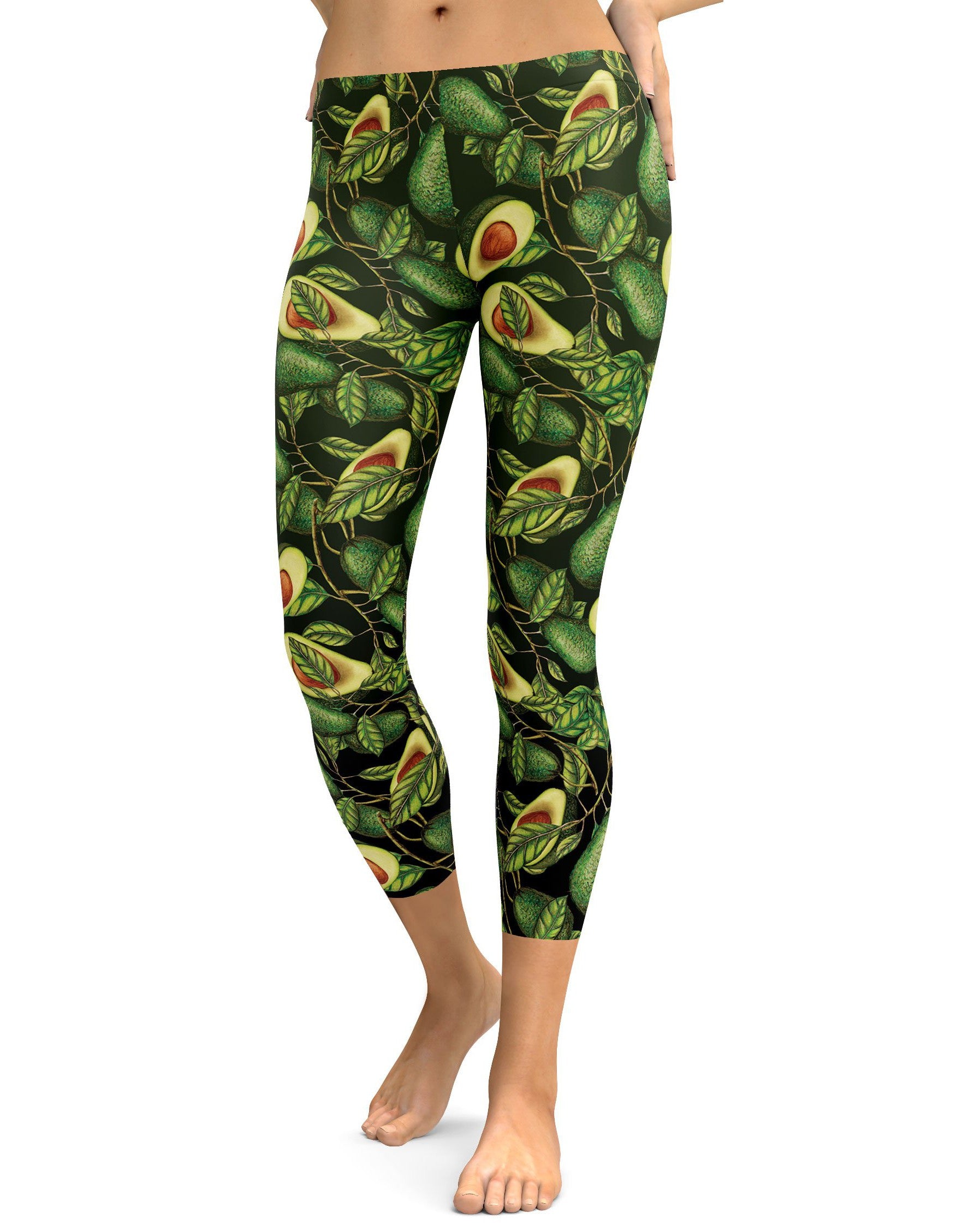 Avocado Capris - GearBunch Leggings / Yoga Pants