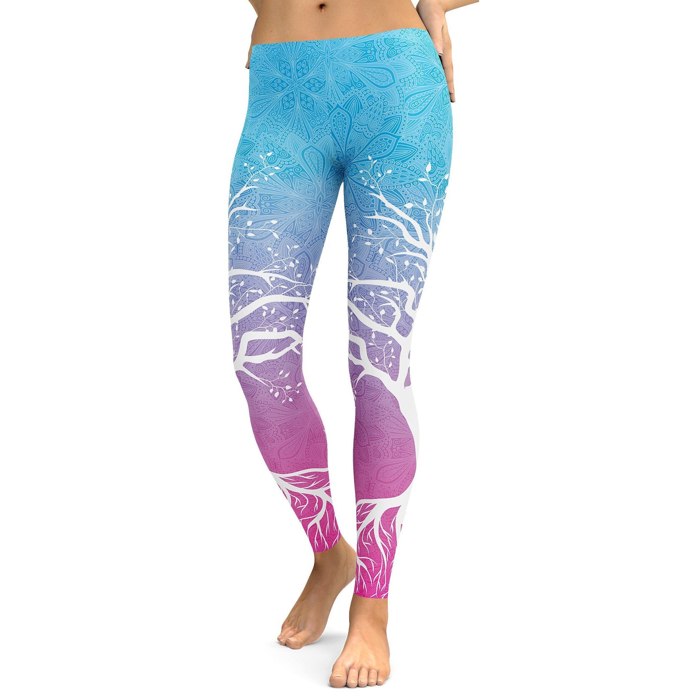 Blue to Pink Tree of Life Leggings | Gear Bunch