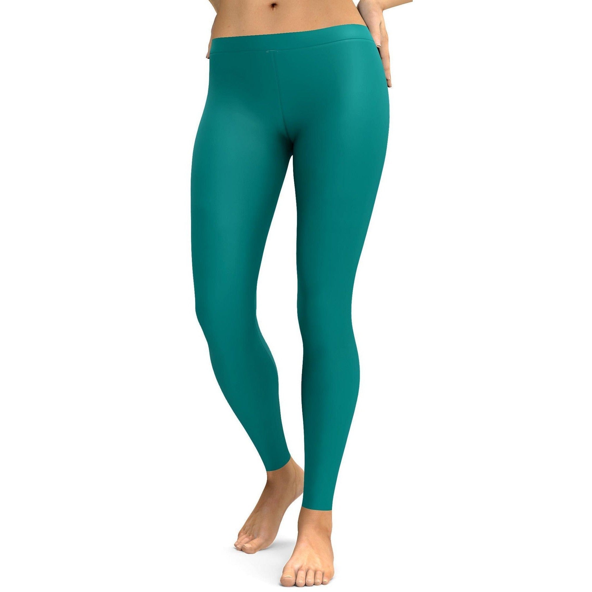 Solid Teal Leggings - Gearbunch Leggings