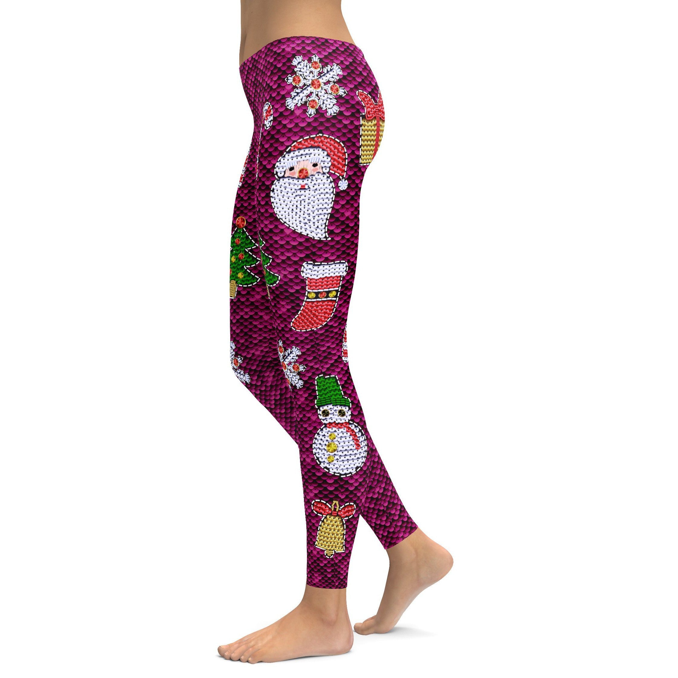 Christmas Paillette Leggings - GearBunch Leggings / Yoga Pants