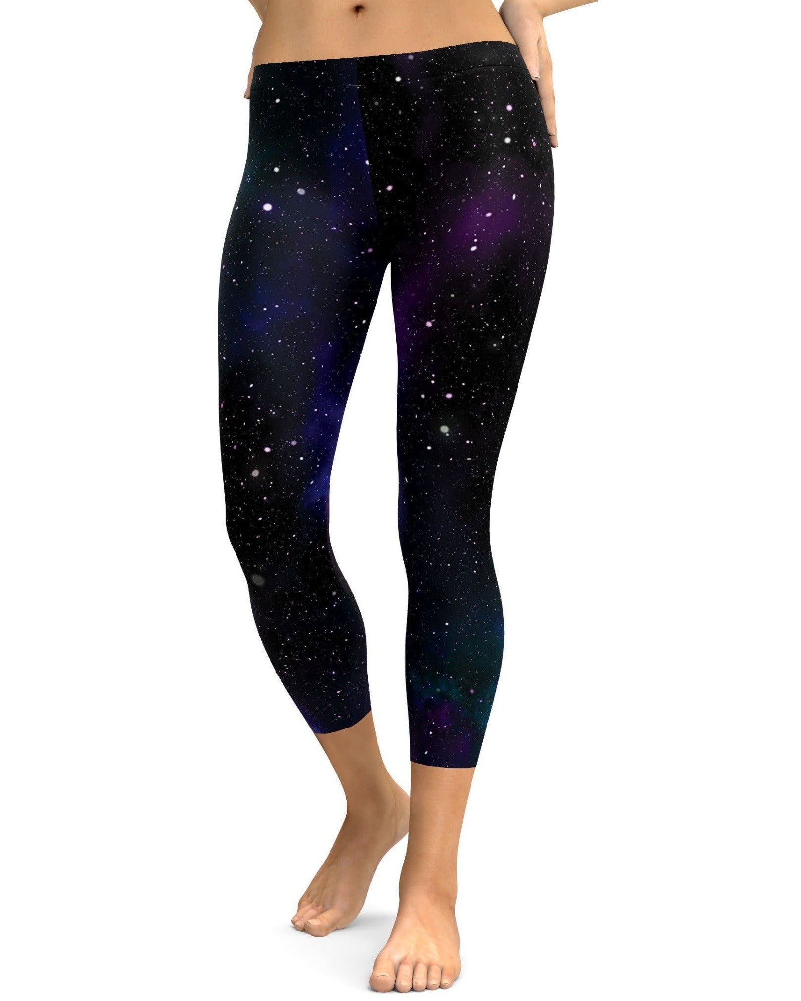 Purple Galaxy Capris - Gearbunch  Leggings