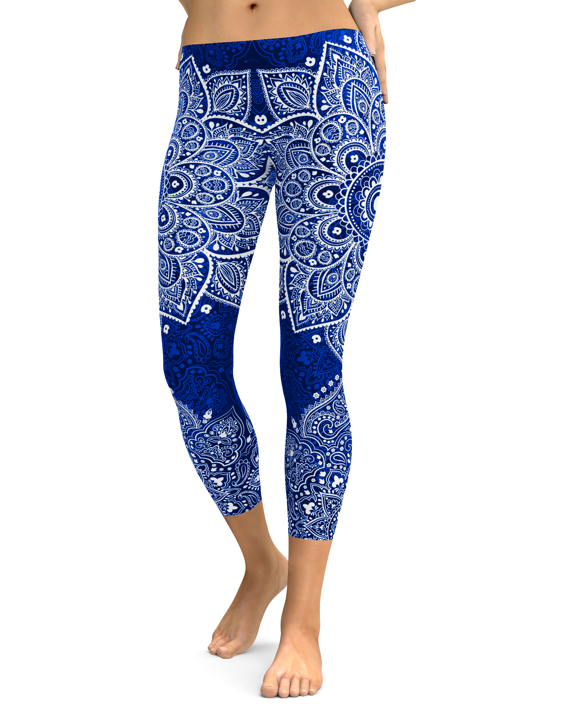 Navy and White Mandala Capris | GearBunch