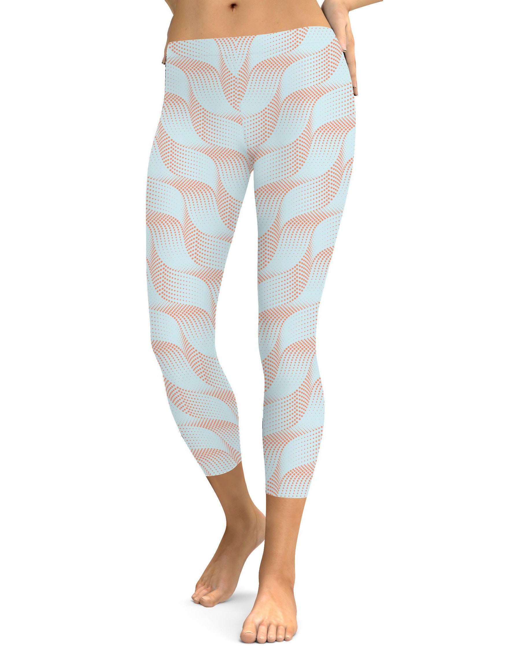 Light Blue & Apricot Wave Capris Gearbunch