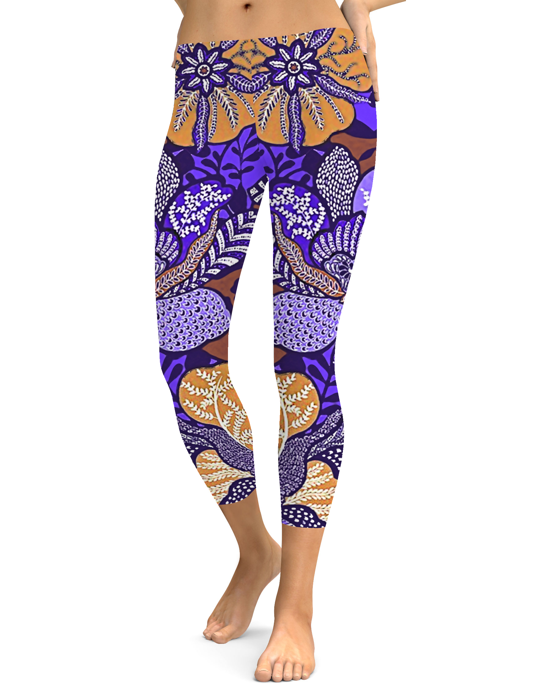 Purple Batik Floral Capris Gearbunch