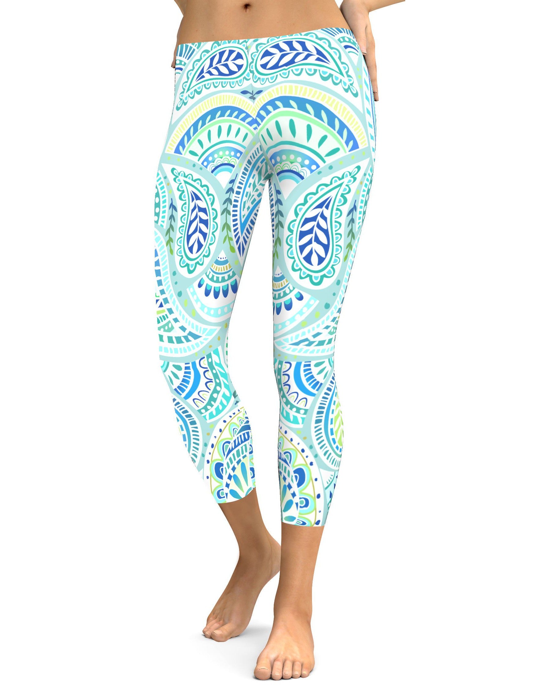 Blue and Green Paisley Capris Gearbunch