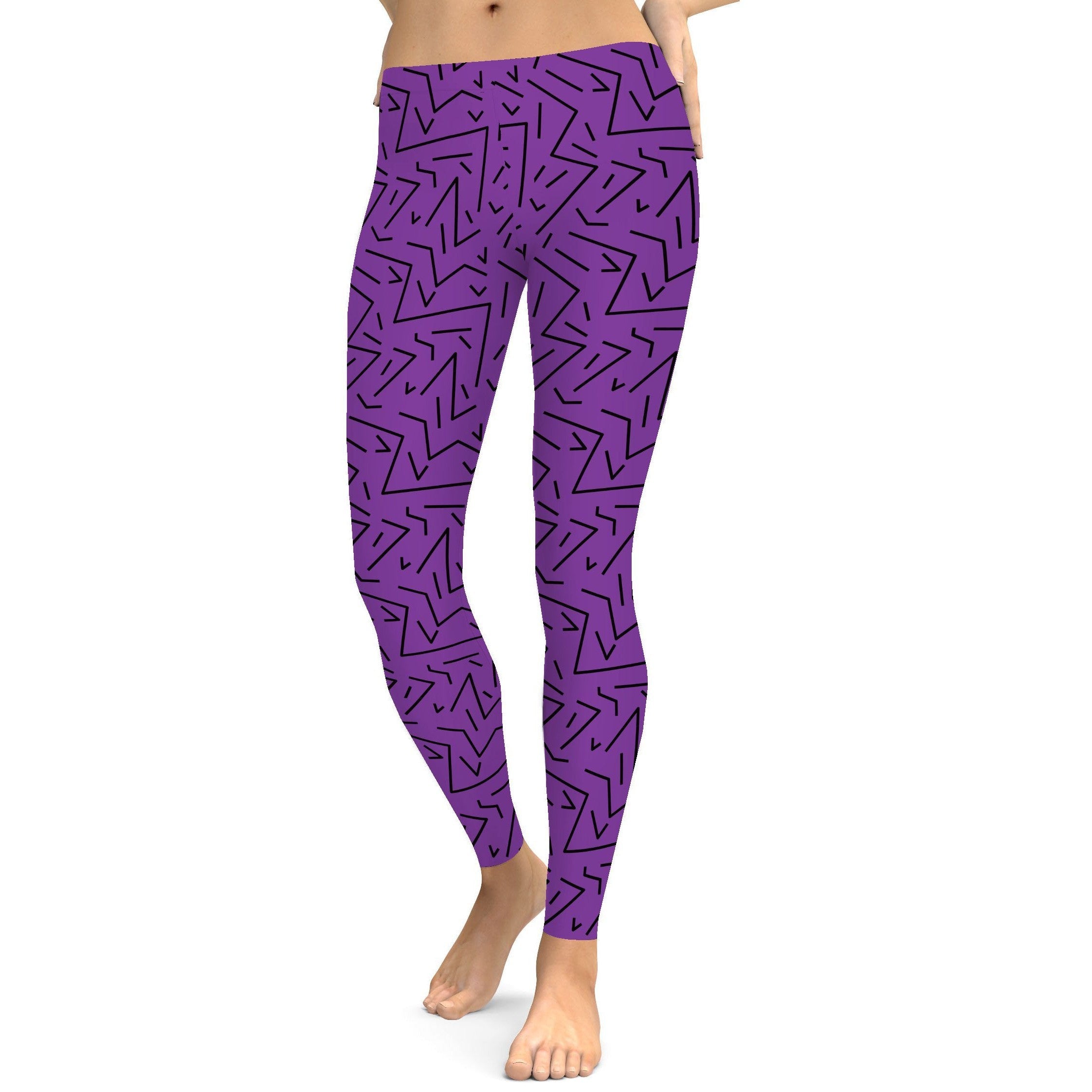 Purple Black Line Leggings Gearbunch