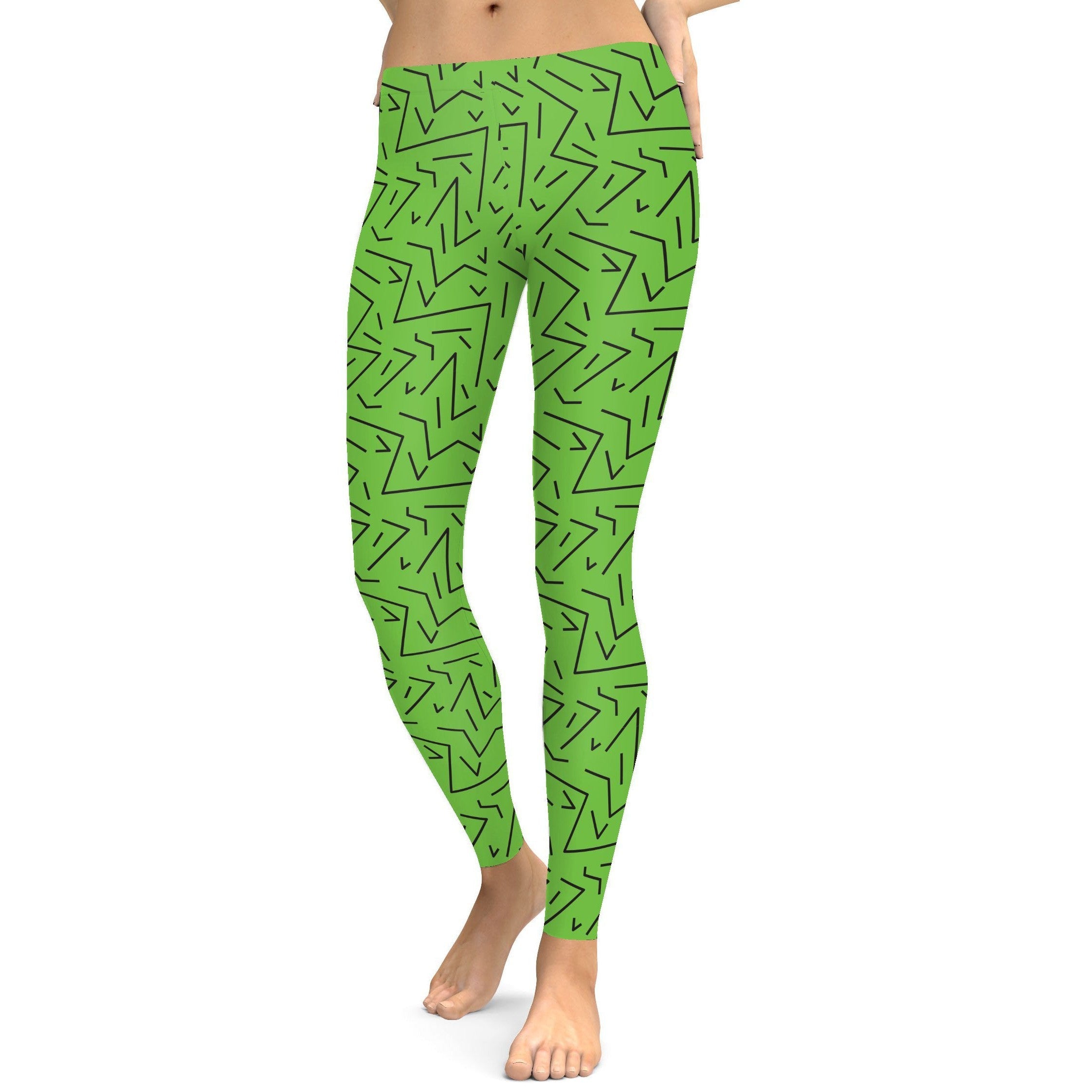 Green Black Line Leggings Gearbunch